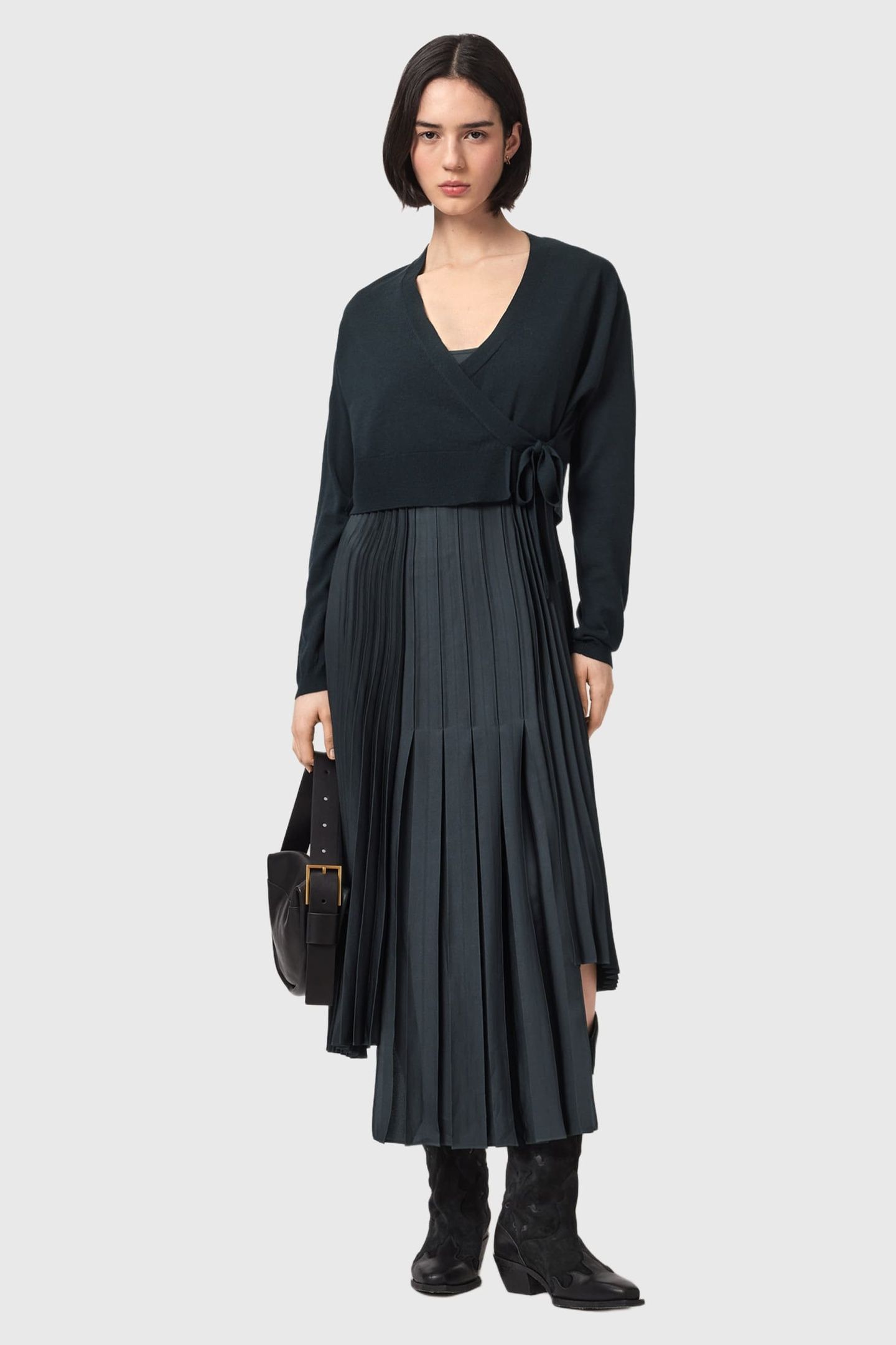LUCILLE DRESS CARBON BLUE 3