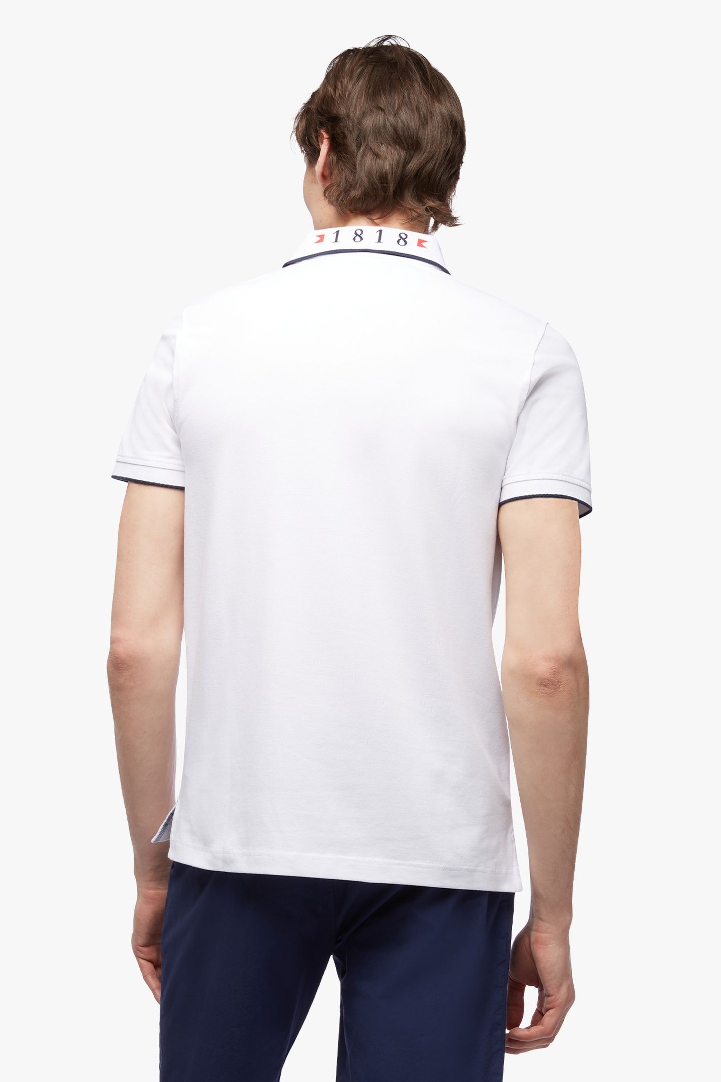 SUPIMA COTTON SLIM-FIT GOLDEN FLEECE TIPPED POLO SHIRT WHITE 3
