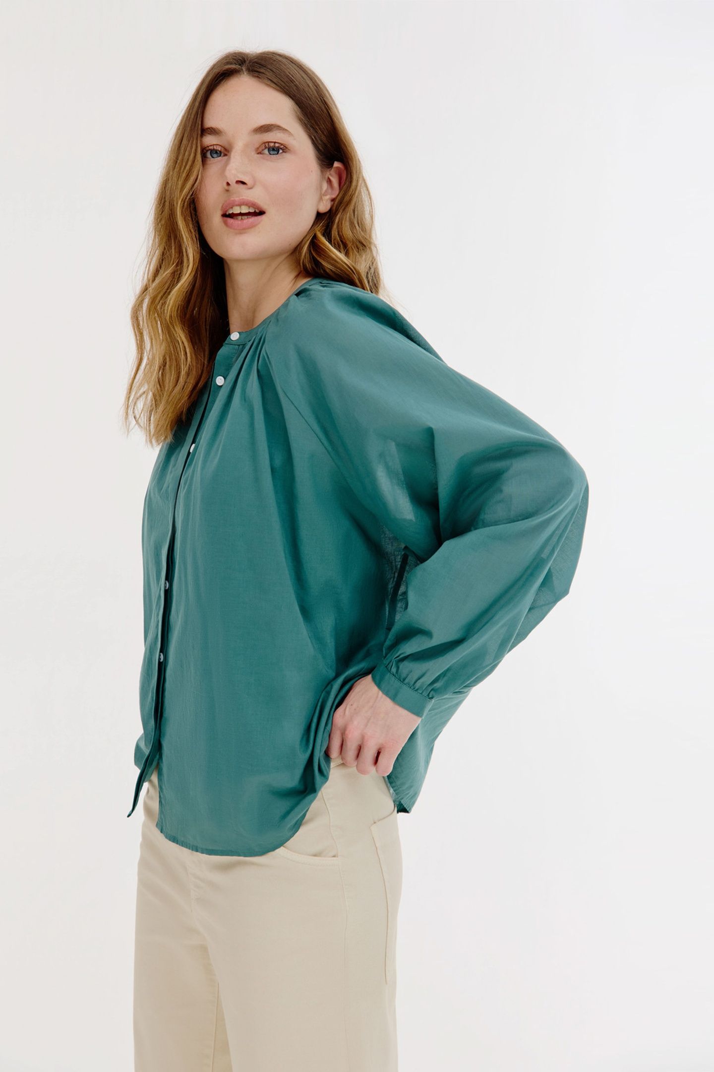 BROOKLYNN BLOUSE DARK GREEN 3