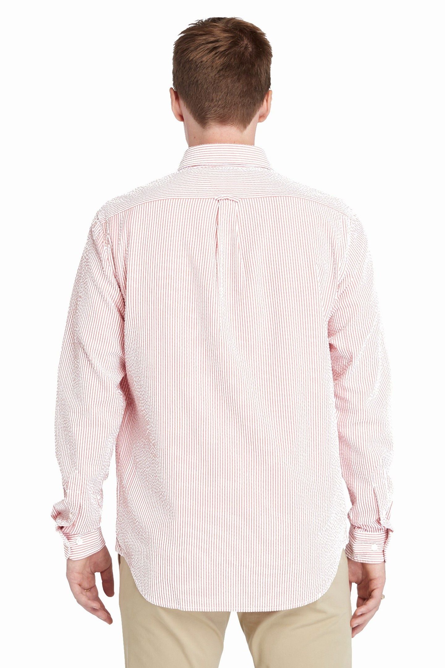 LS STRIPED SEERSUCKER SHIRT BURNT SIENNA 3