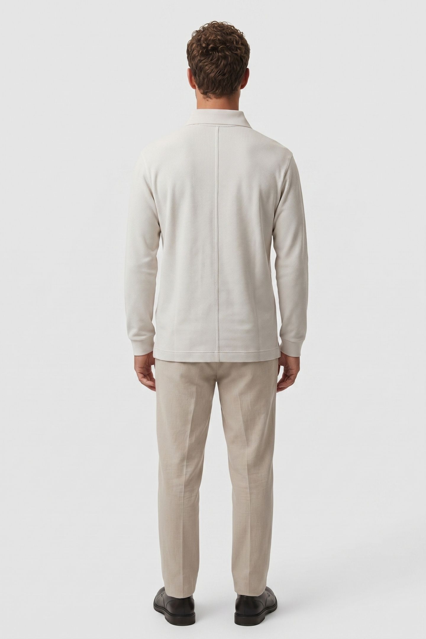LS CHUNKY PIQUE RELAXED POLO CHALK 2