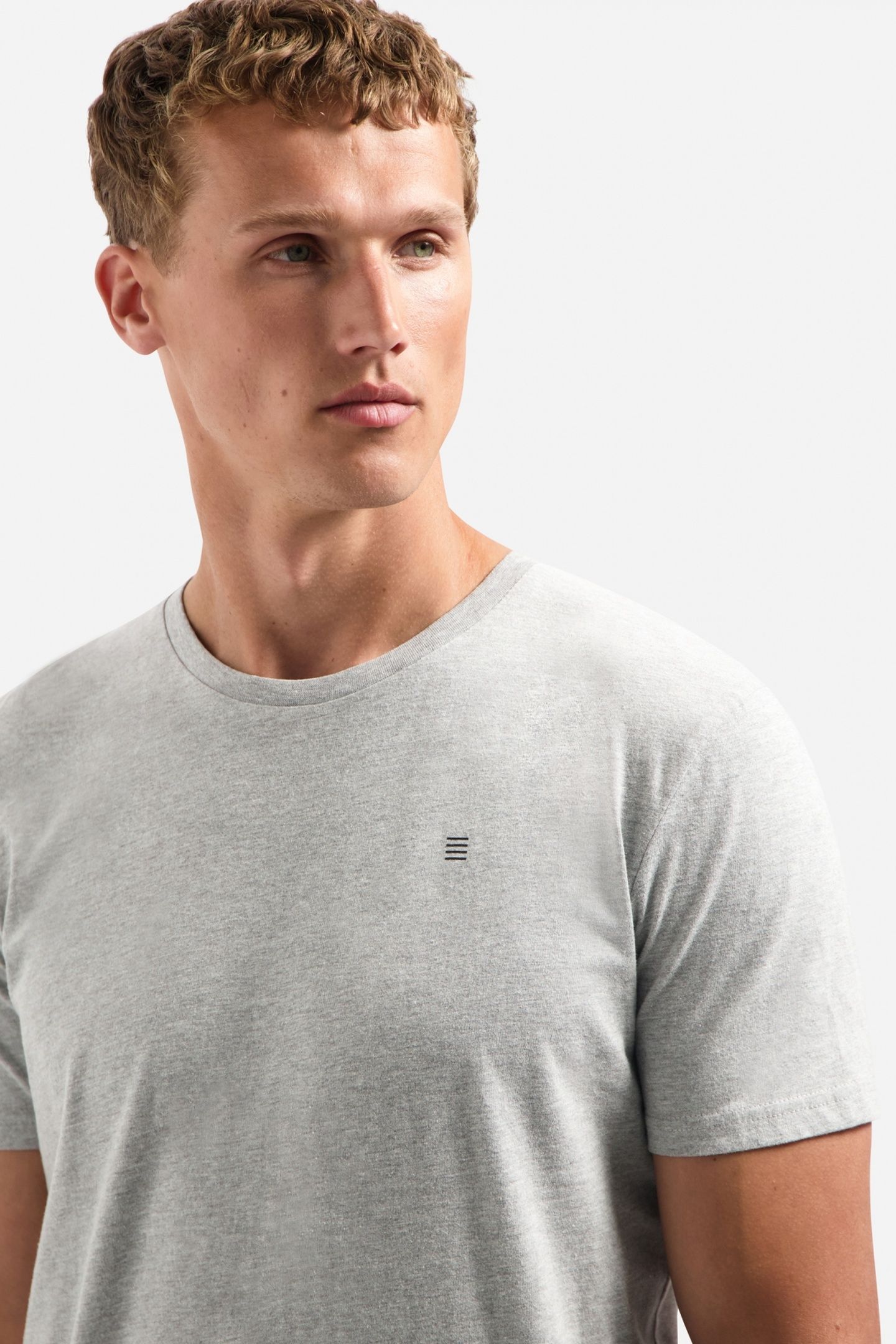 T-SHIRT CREWNECK SOLID BASIC GREY MELANGE 7