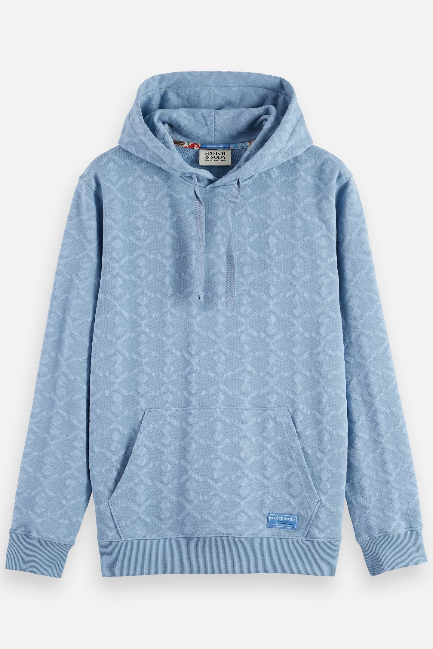 JACQUARD TERRY HOODIE FADED DENIM 5