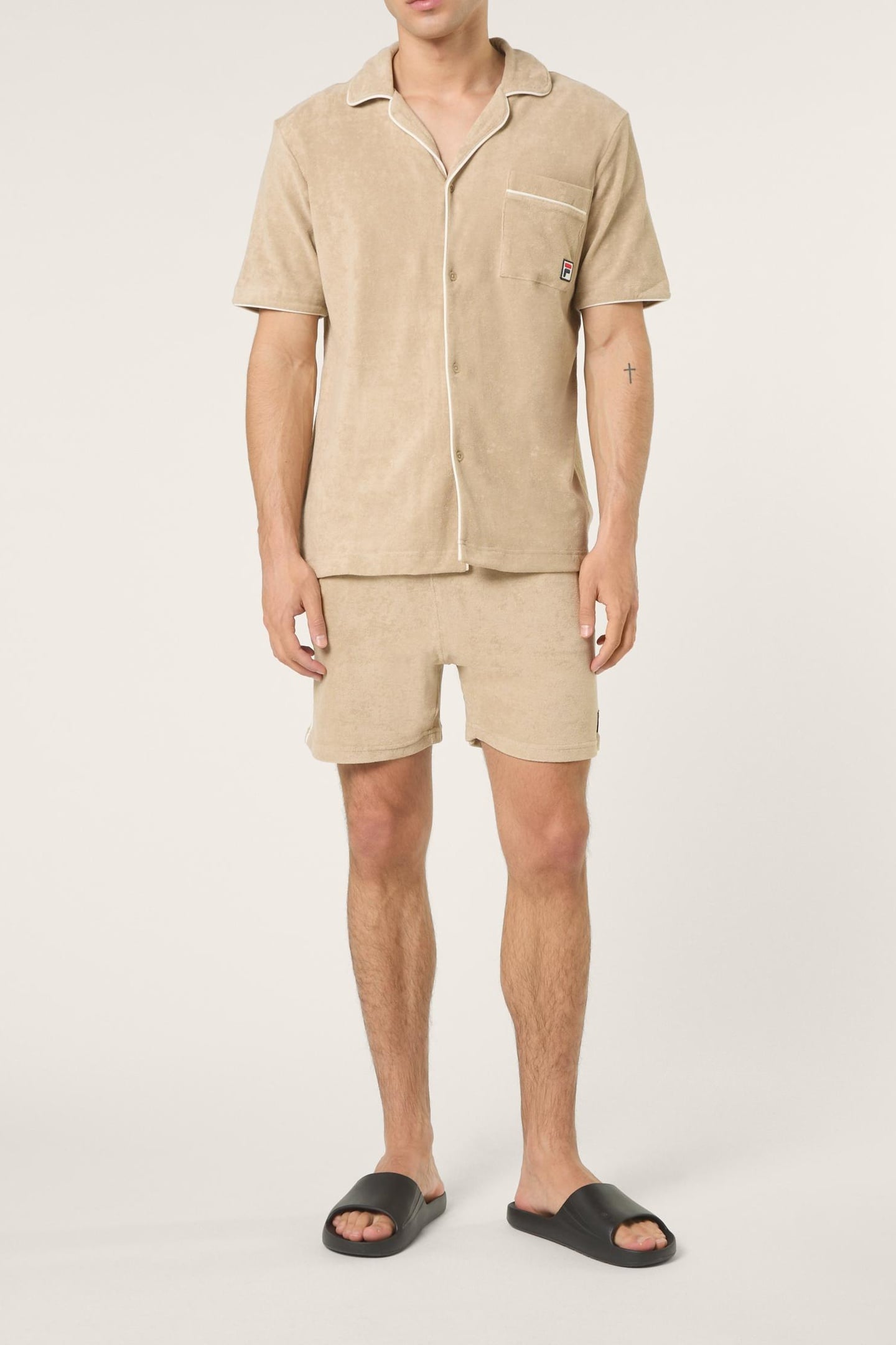 EMPOLI REGULAR TOWELLING SHORTS WHITE PEPPER 2