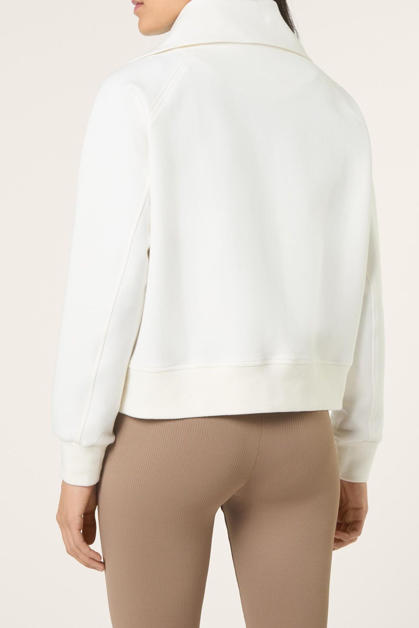 MONTELORO RELAXED HIGH COLLAR SCUBA JACKET EGRET 3