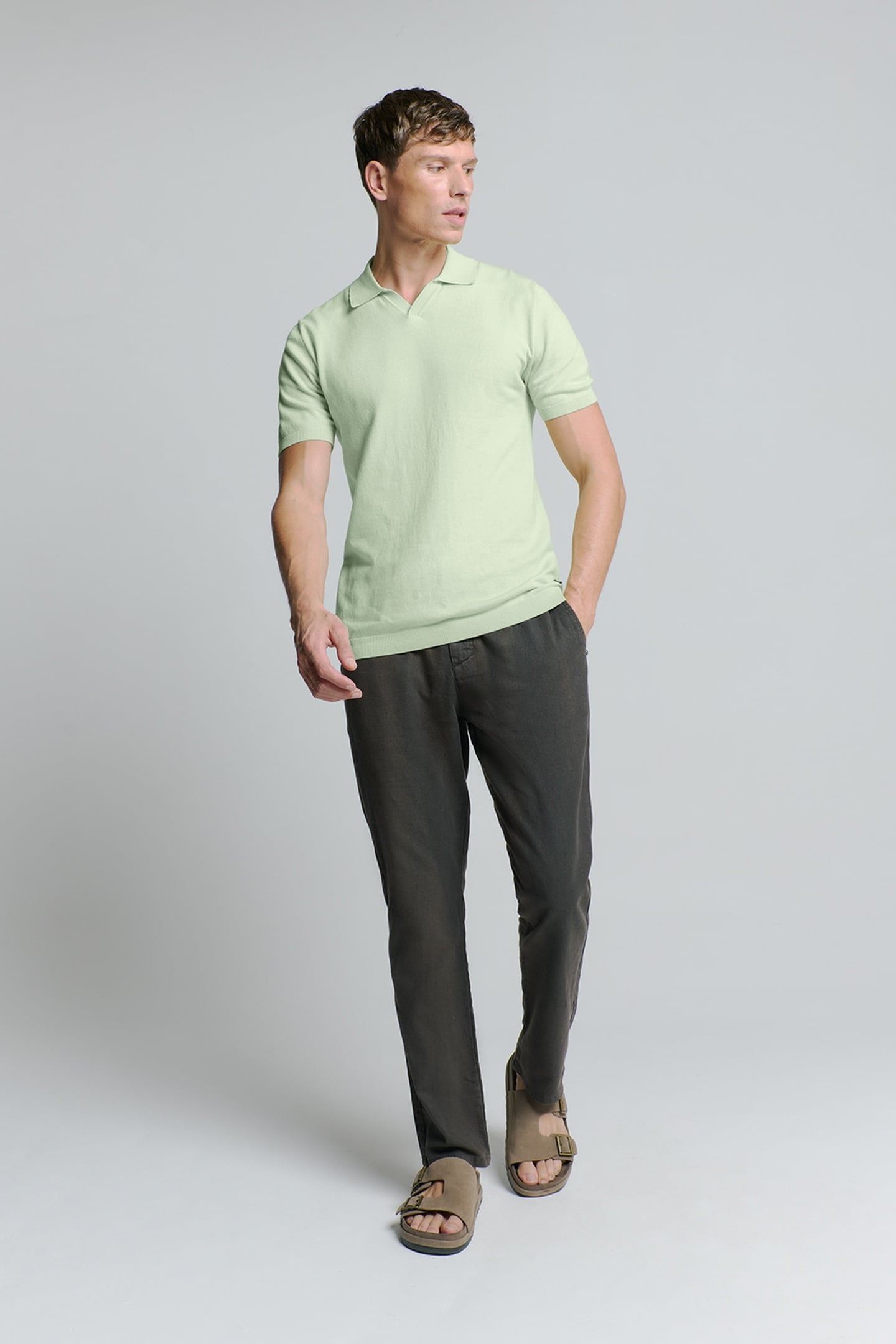 PULLOVER SHORT SLEEVE POLO V SOLID MINT 1