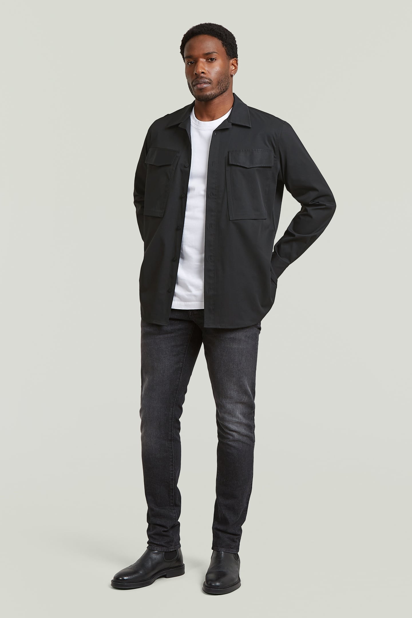 3301 SLIM JEANS DARK GREY 3