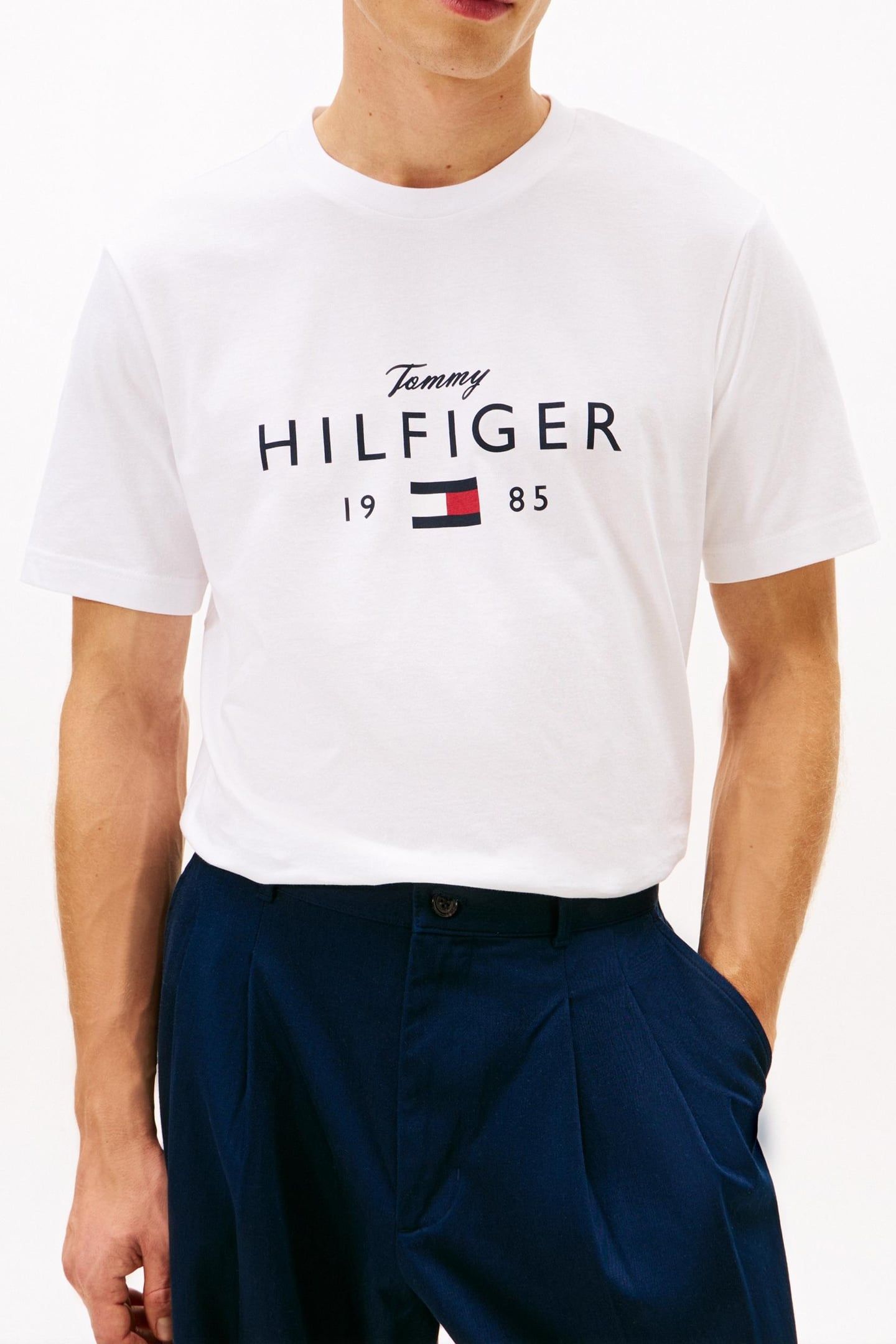 LOGO GRAPHIC JERSEY CREW NECK T-SHIRT WHITE 1