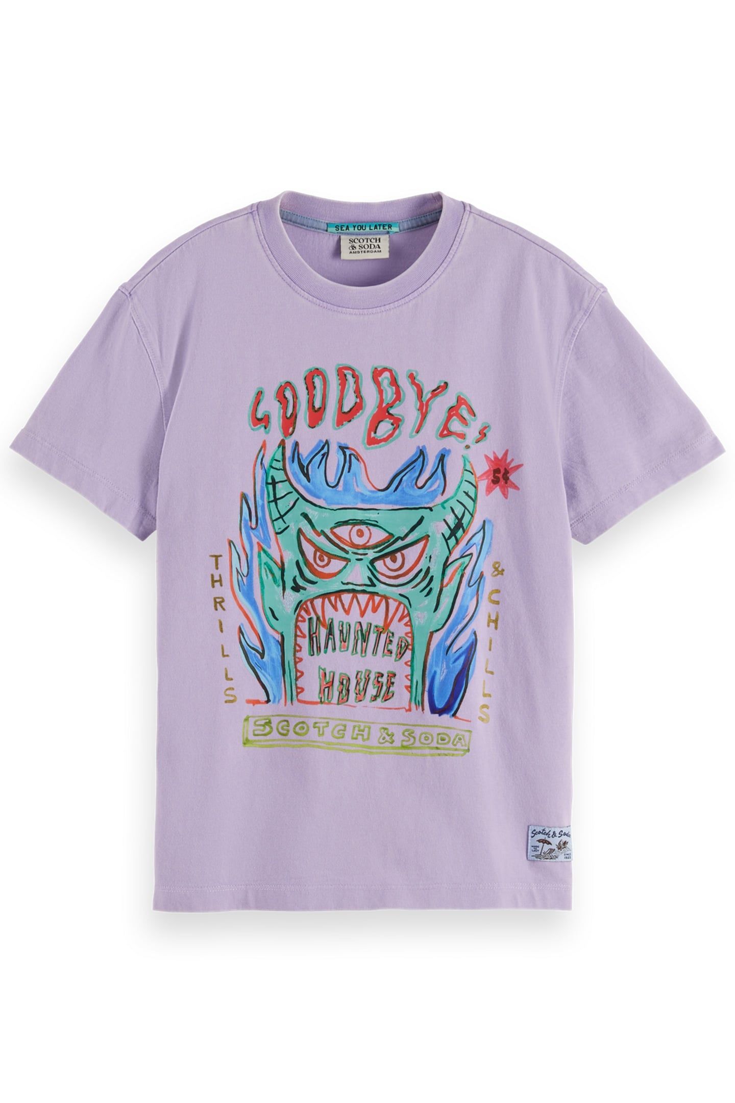 BOY SKATE-FIT SNOW-WASHED T-SHIRT WITH FRONT ARTWORK BRIGHT 1