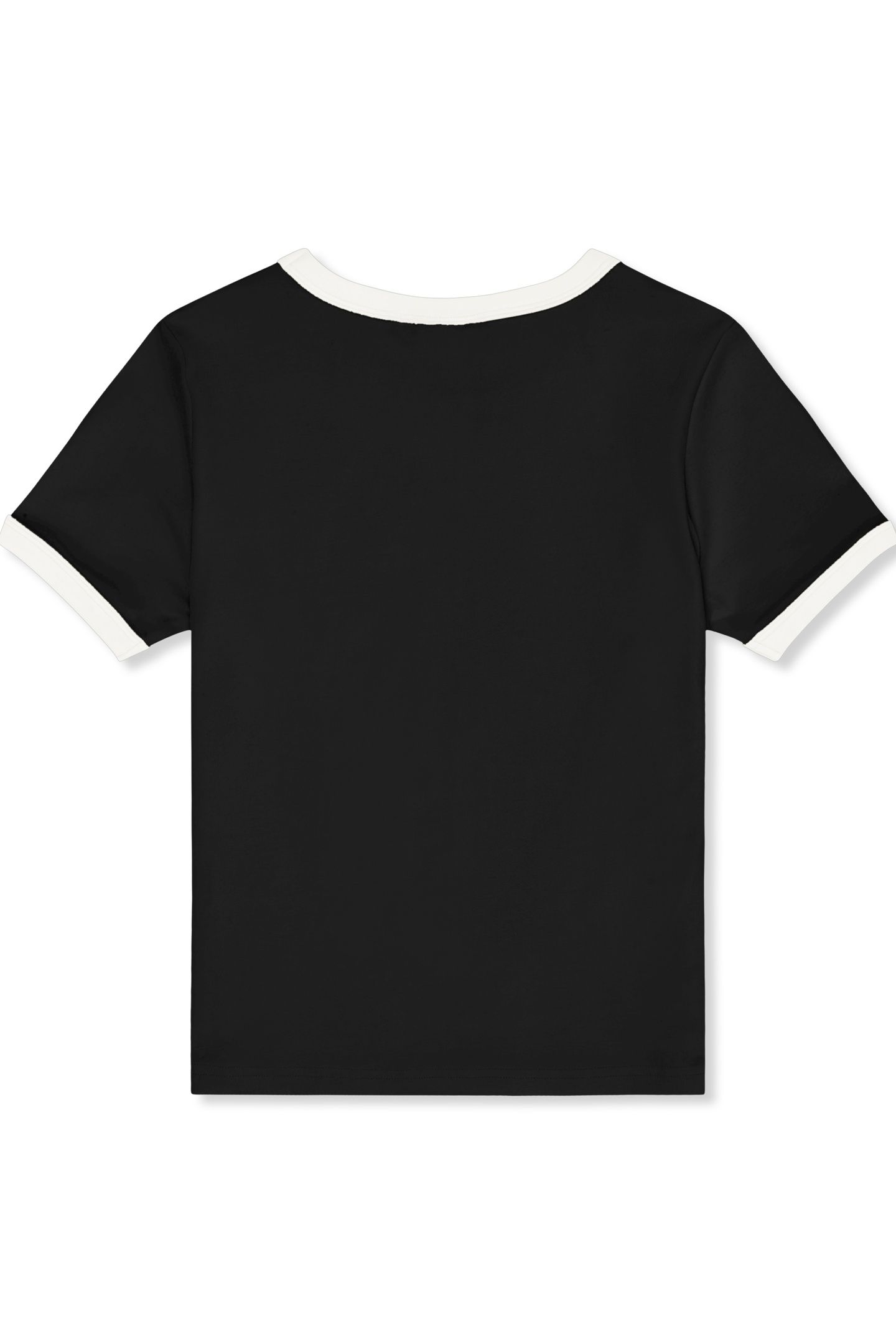 CERCINA SLIM LOGO RINGER BABY TEE BLACK-BRIGHT WHITE 5