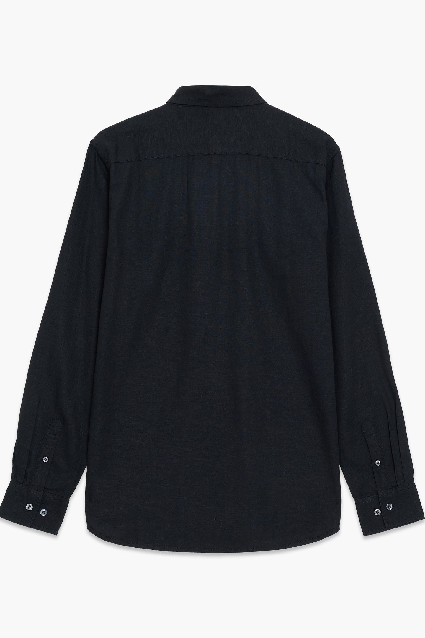 LINEN 2 POCKET LS BLACK 2