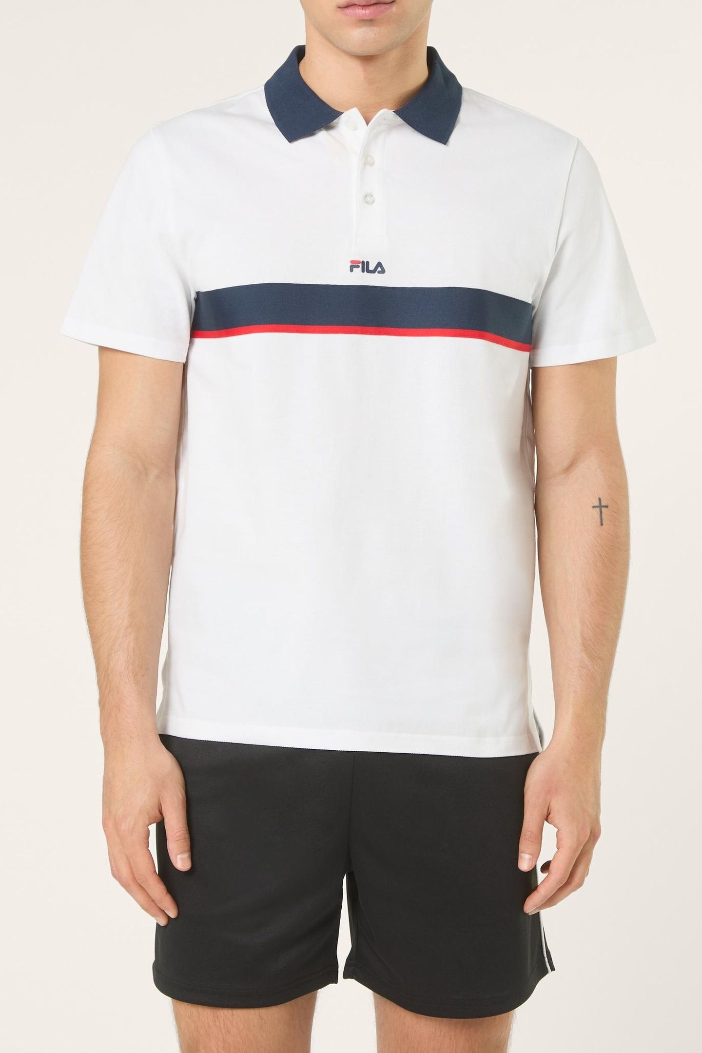 SAGANO RELAXED TAPED POLO SHIRT BRIGHT WHITE 1