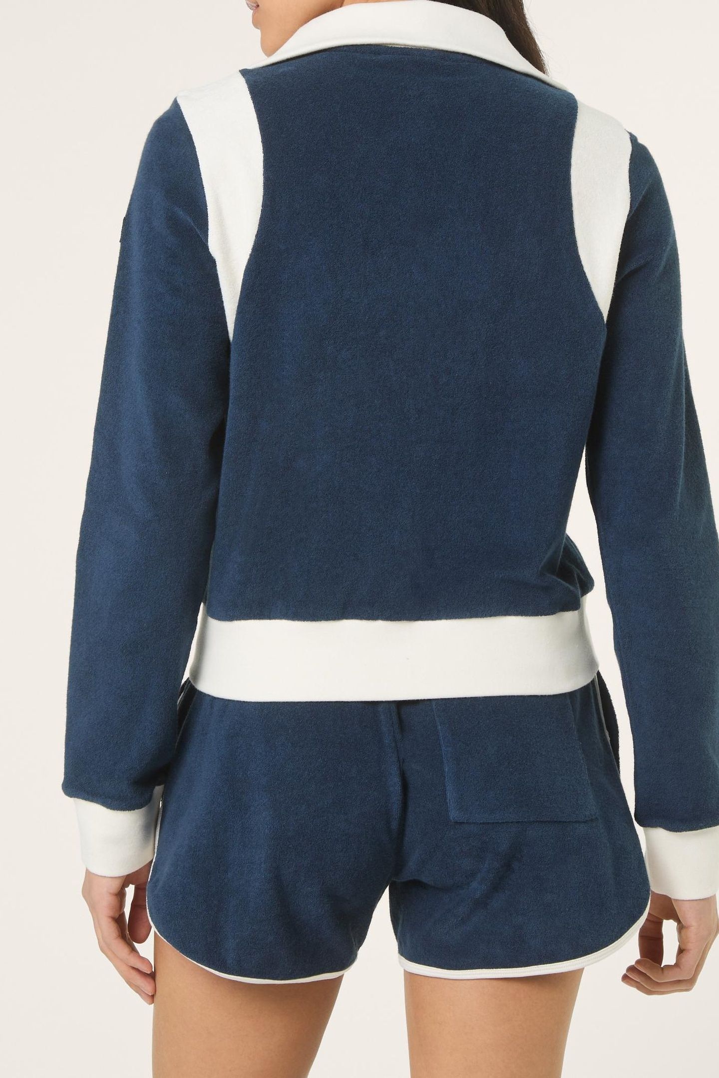 ADRIANO FITTED TOWELLING TRACK JACKET BLACK IRIS-EGRET 3