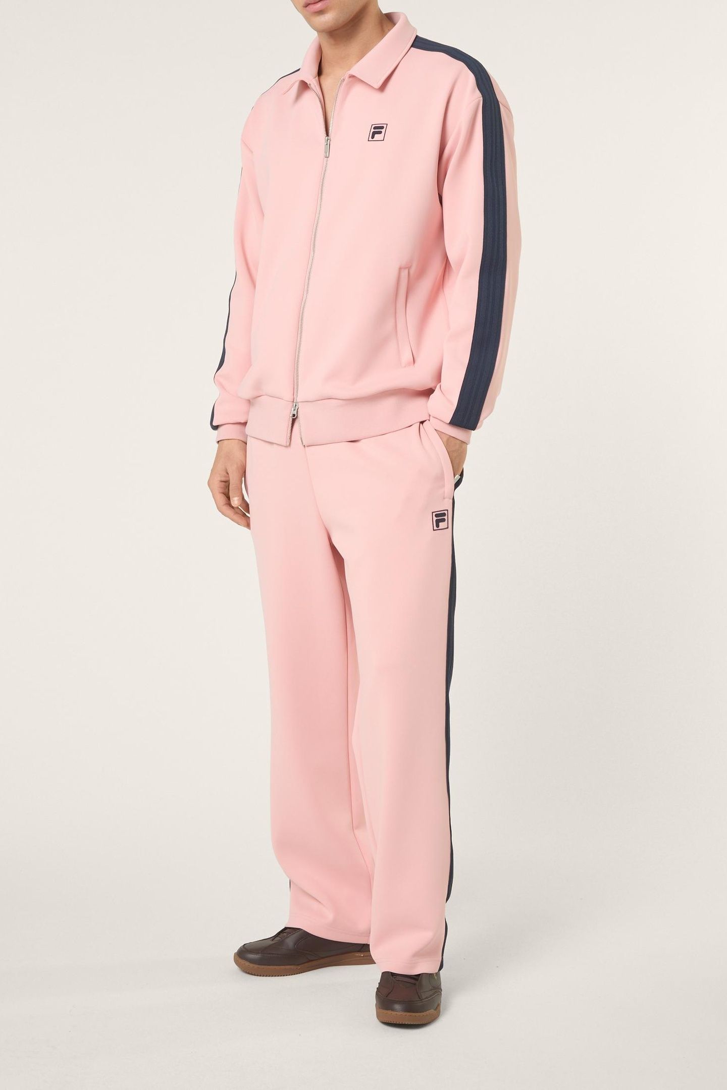 VAIANO RELAXED TAPED TRACK JACKET MELLOW ROSE 3