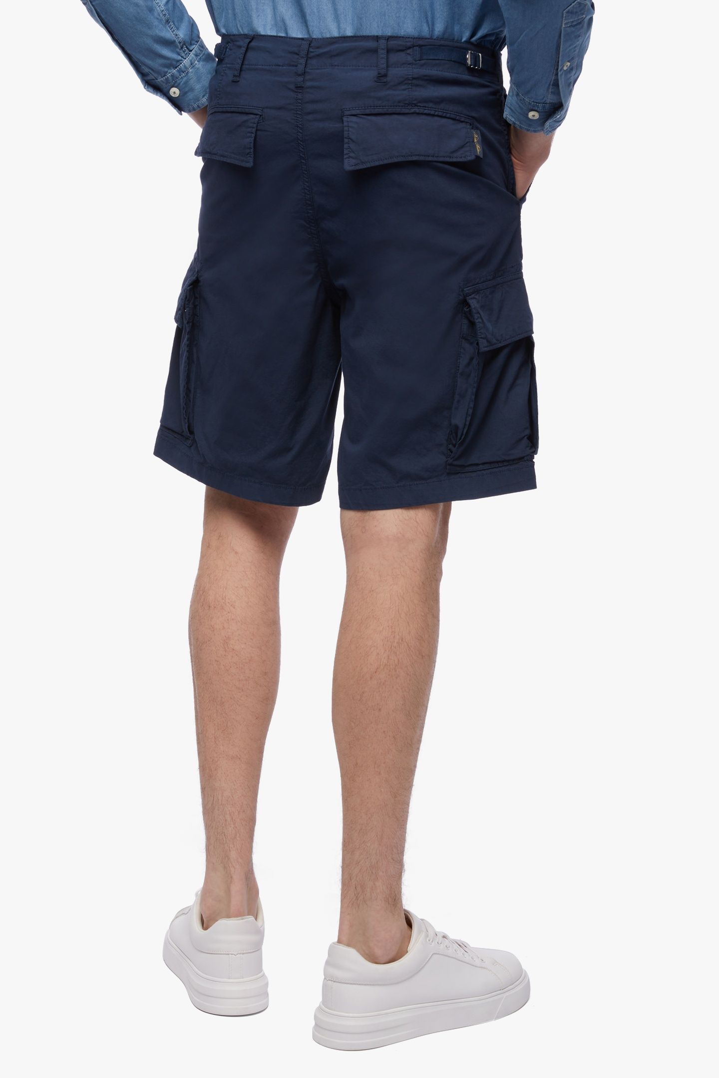 NAVY STRETCH COTTON CARGO SHORTS NAVY 2