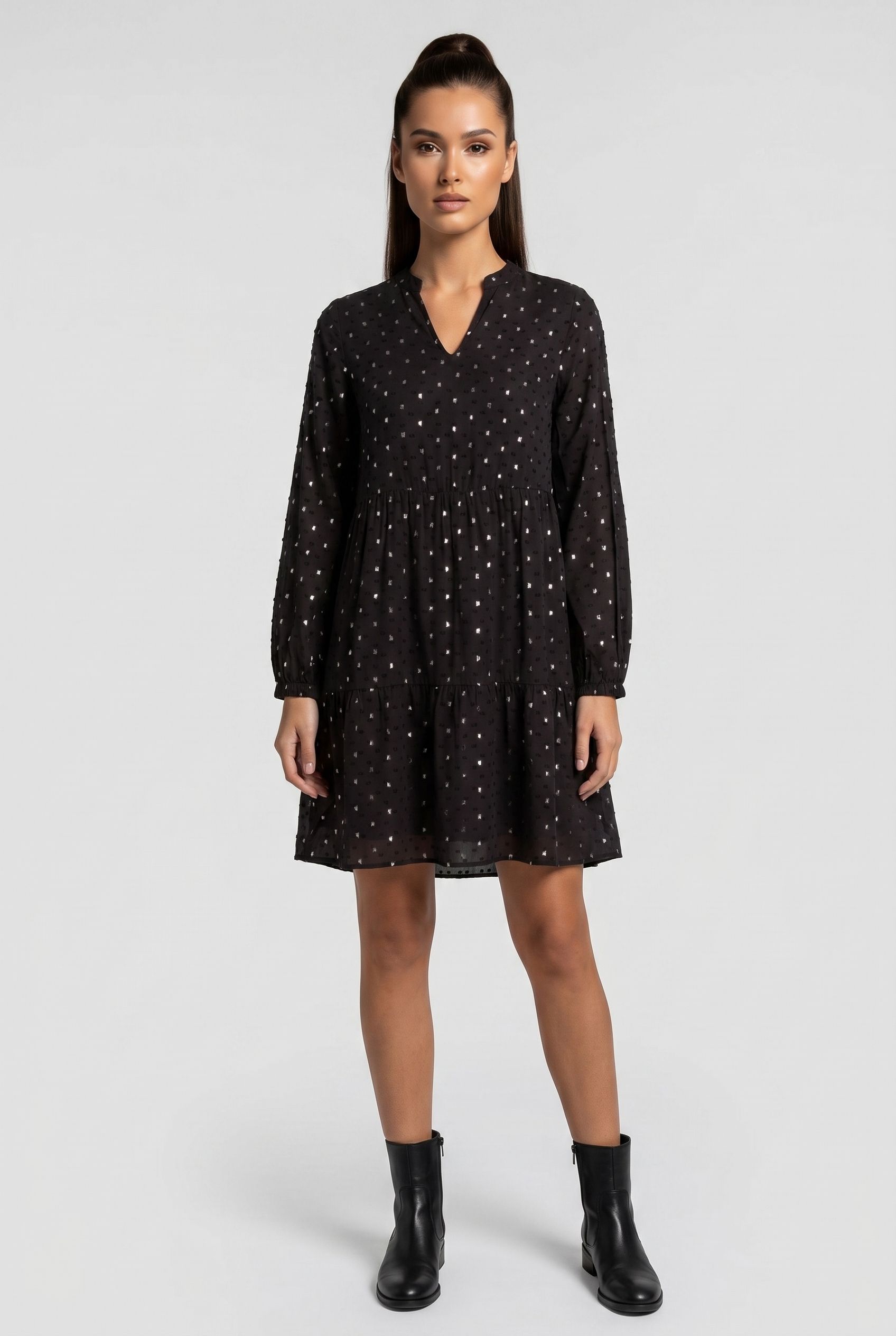 COMMA DRESSES GREY/BLACK 1