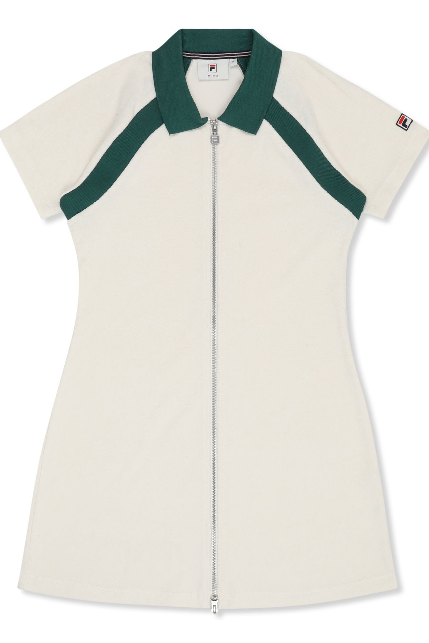BELFIORE REGULAR TOWELLING TENNIS DRESS EGRET-POSY GREEN 4