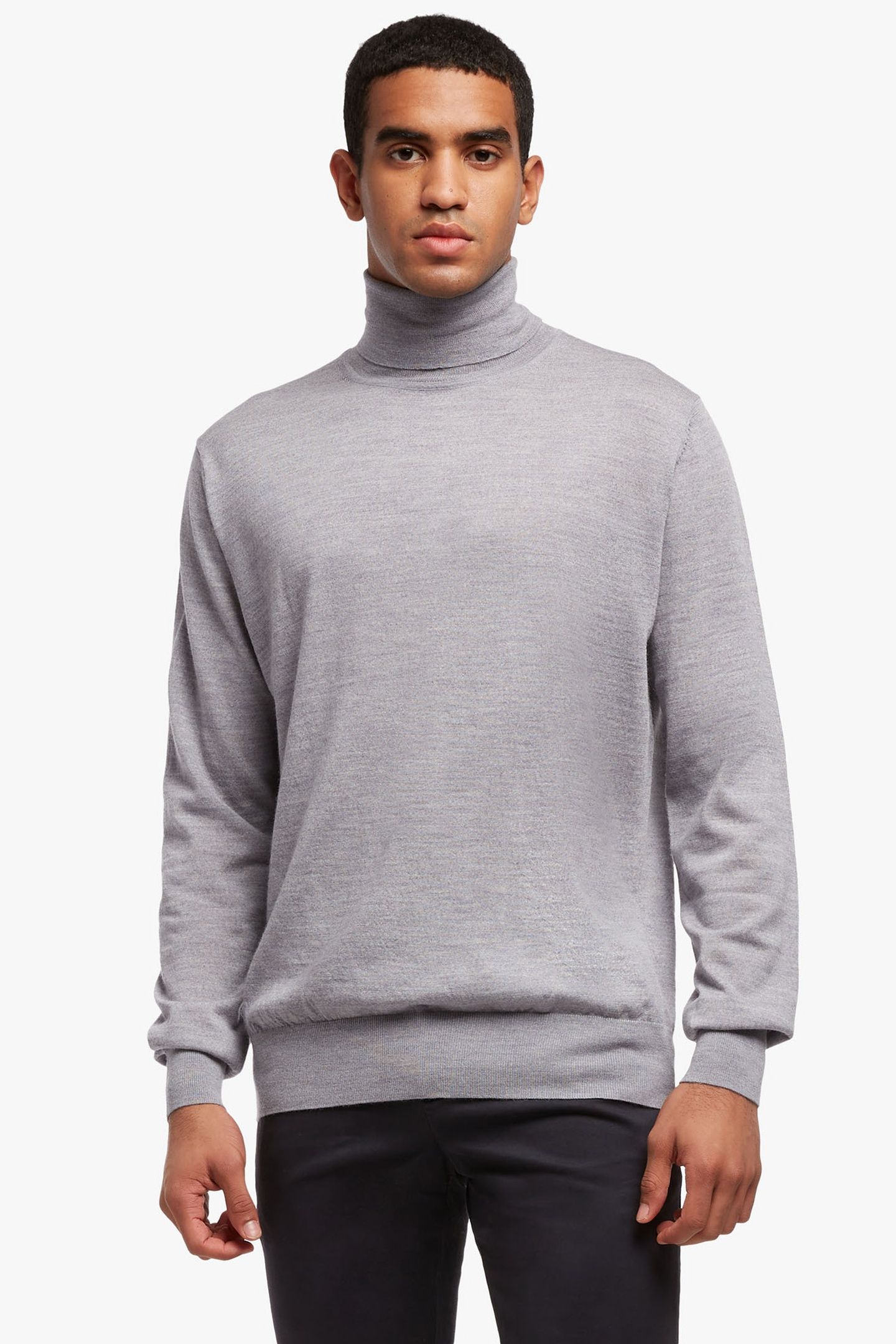 GREY MERINO WOOL TURTLE NECK MID GREY 2