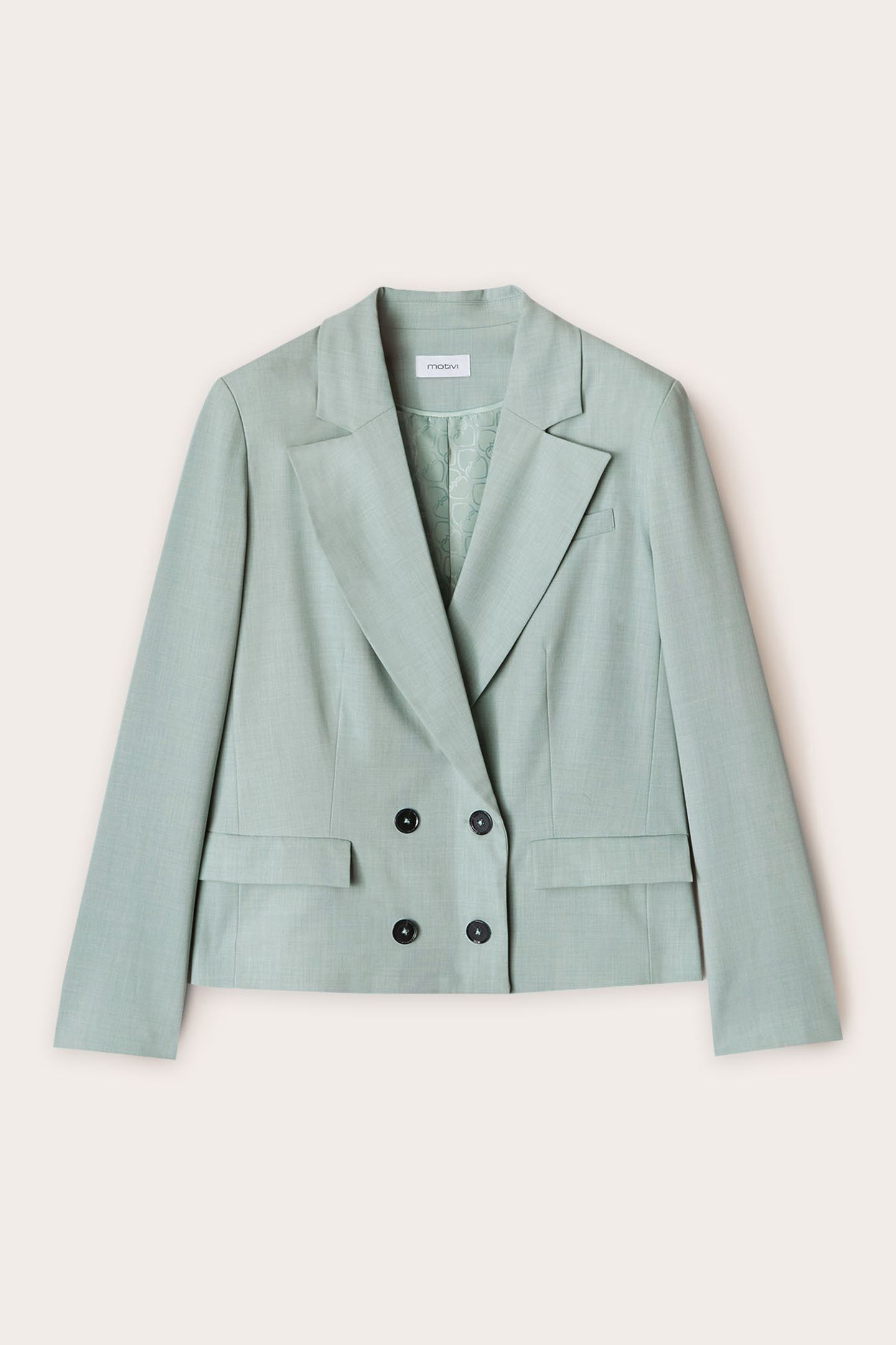 POLYVISCOSE DOUBLE-BREASTED JACKET WATER GREEN 3