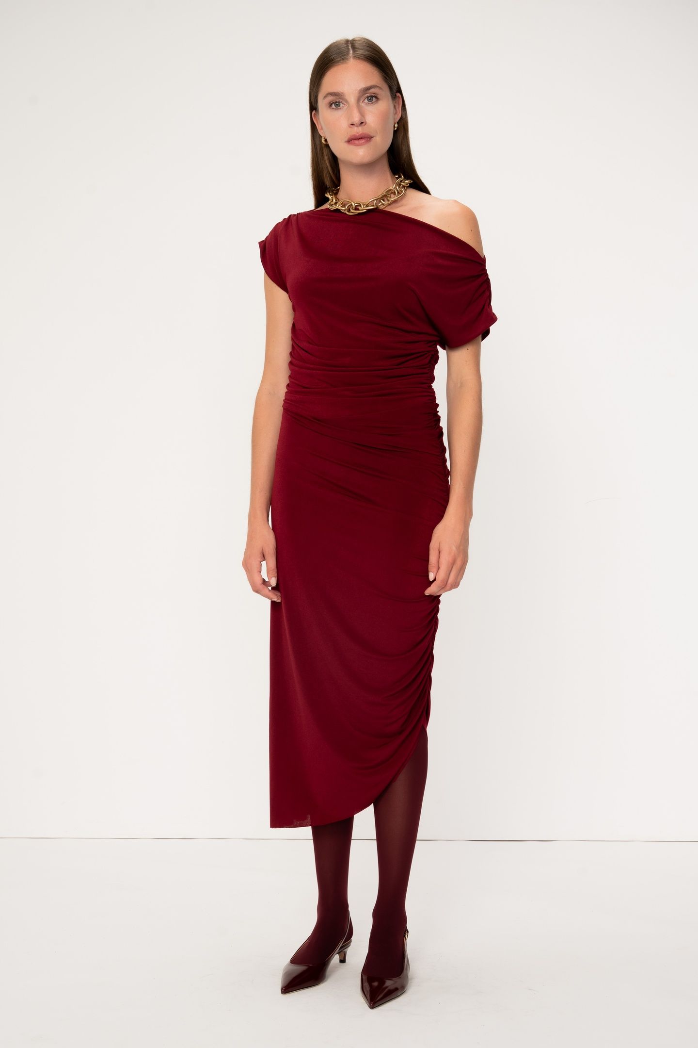 SANA DRESS MULBERRY RED 1