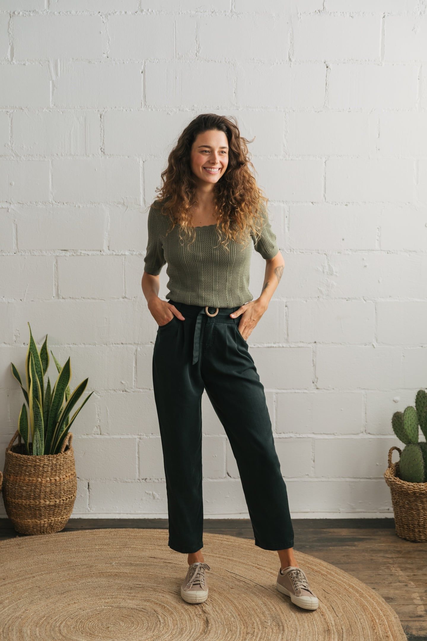 TAKAROA PANTS DEEP GREEN 1