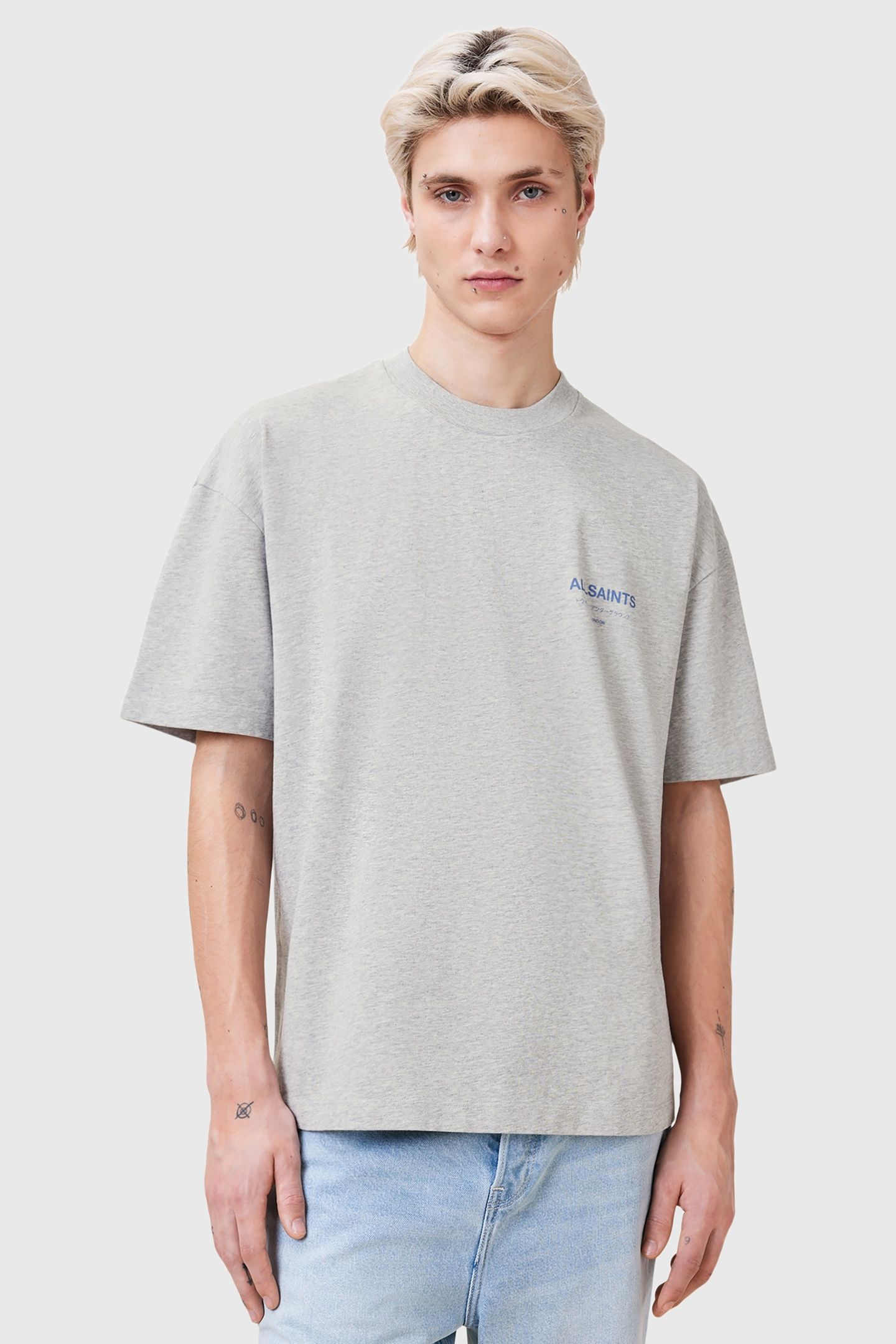 UNDERGROUND SS CREW GREY MARL/BLUE 3