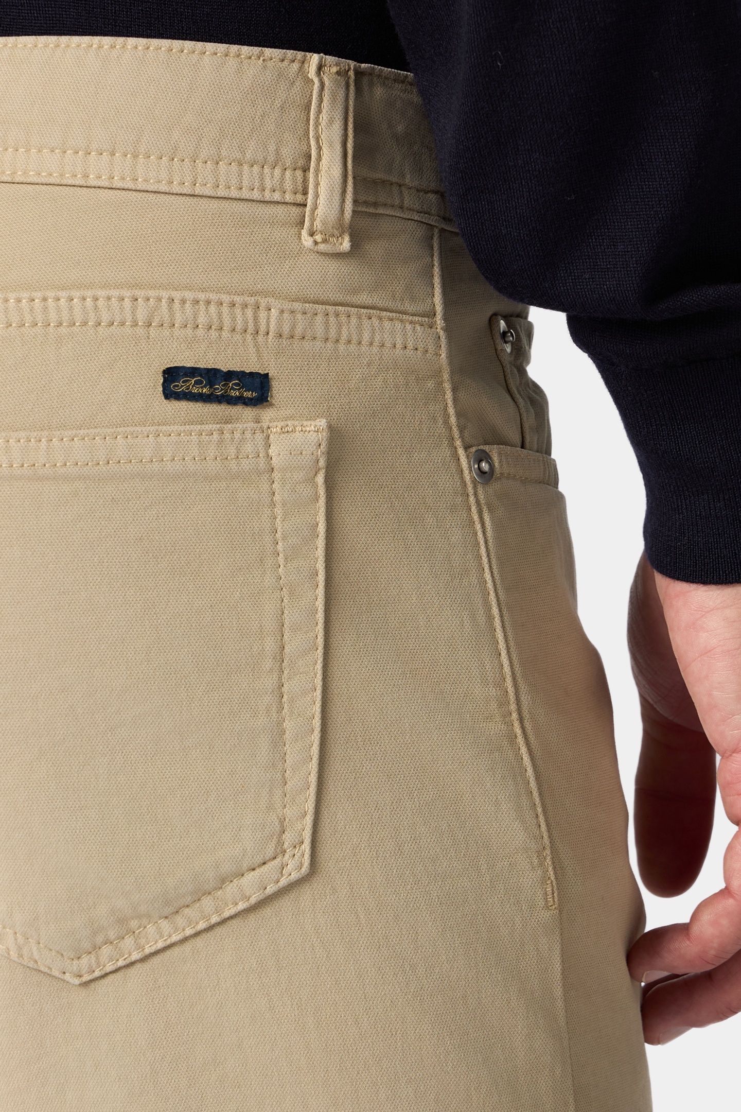 STRETCH COTTON 5-POCKET TROUSERS BEIGE 5