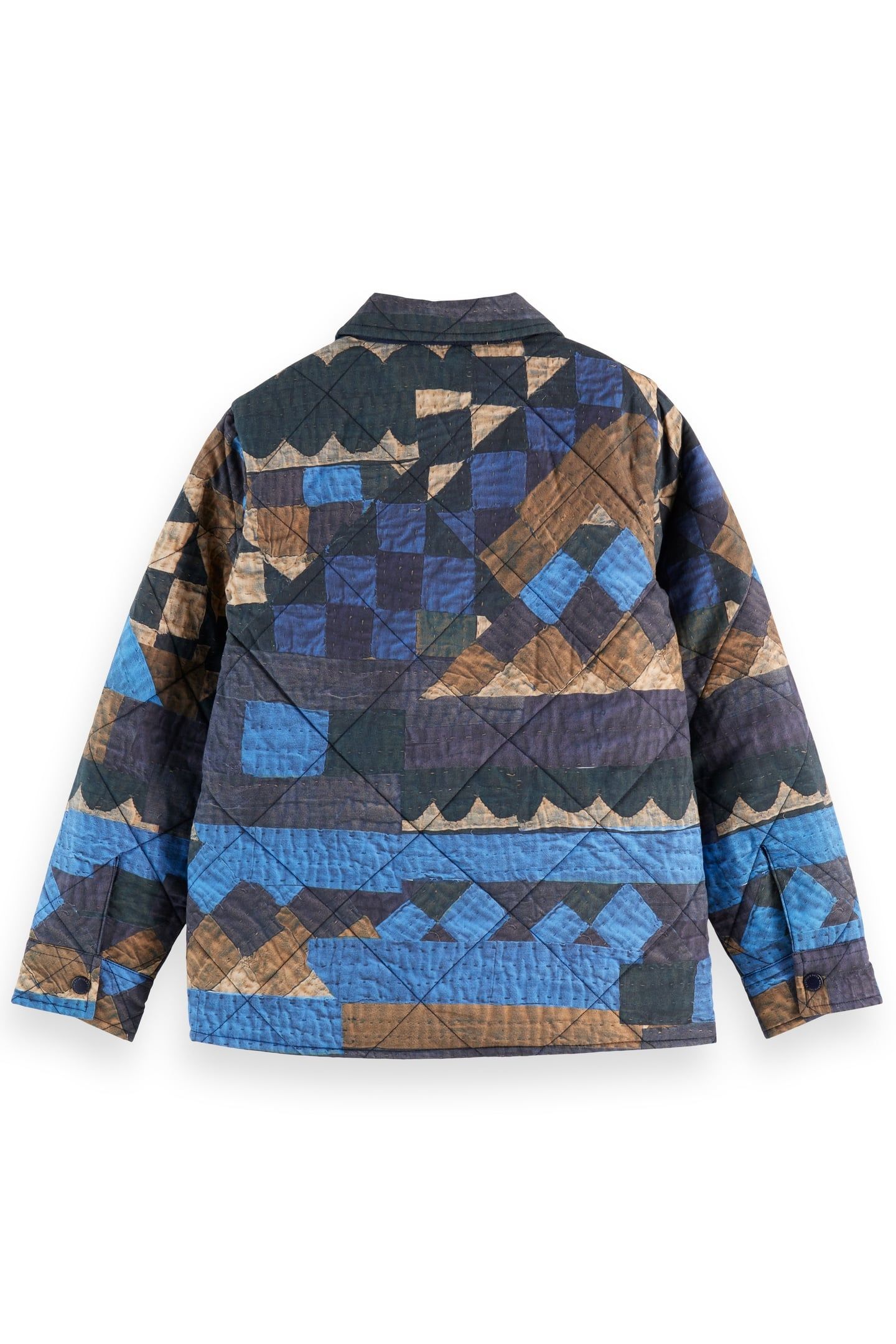 BOY ALL-OVER PRINTED PADDED SHIRT JACKET MOUNTAIN PATCHWORK 7