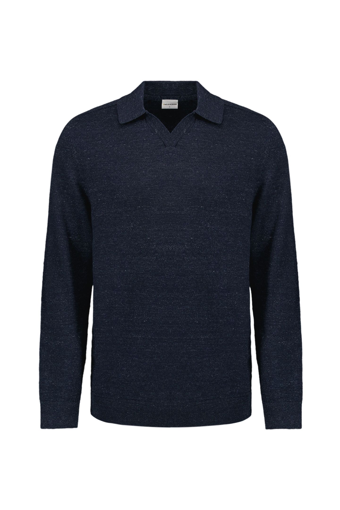 PULLOVER POLO WITH LINEN DEEP BLUE 1