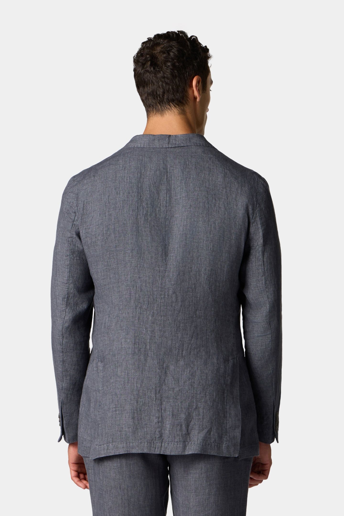 LINEN SINGLE-BREASTED BLAZER DARK GREY 3