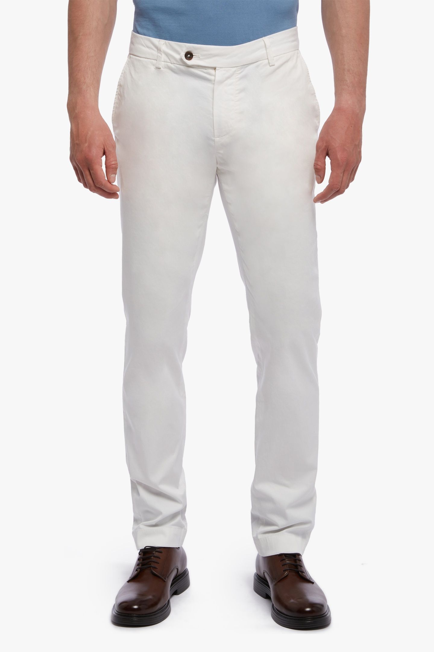 STRETCH COTTON CHINOS OFF WHITE 1