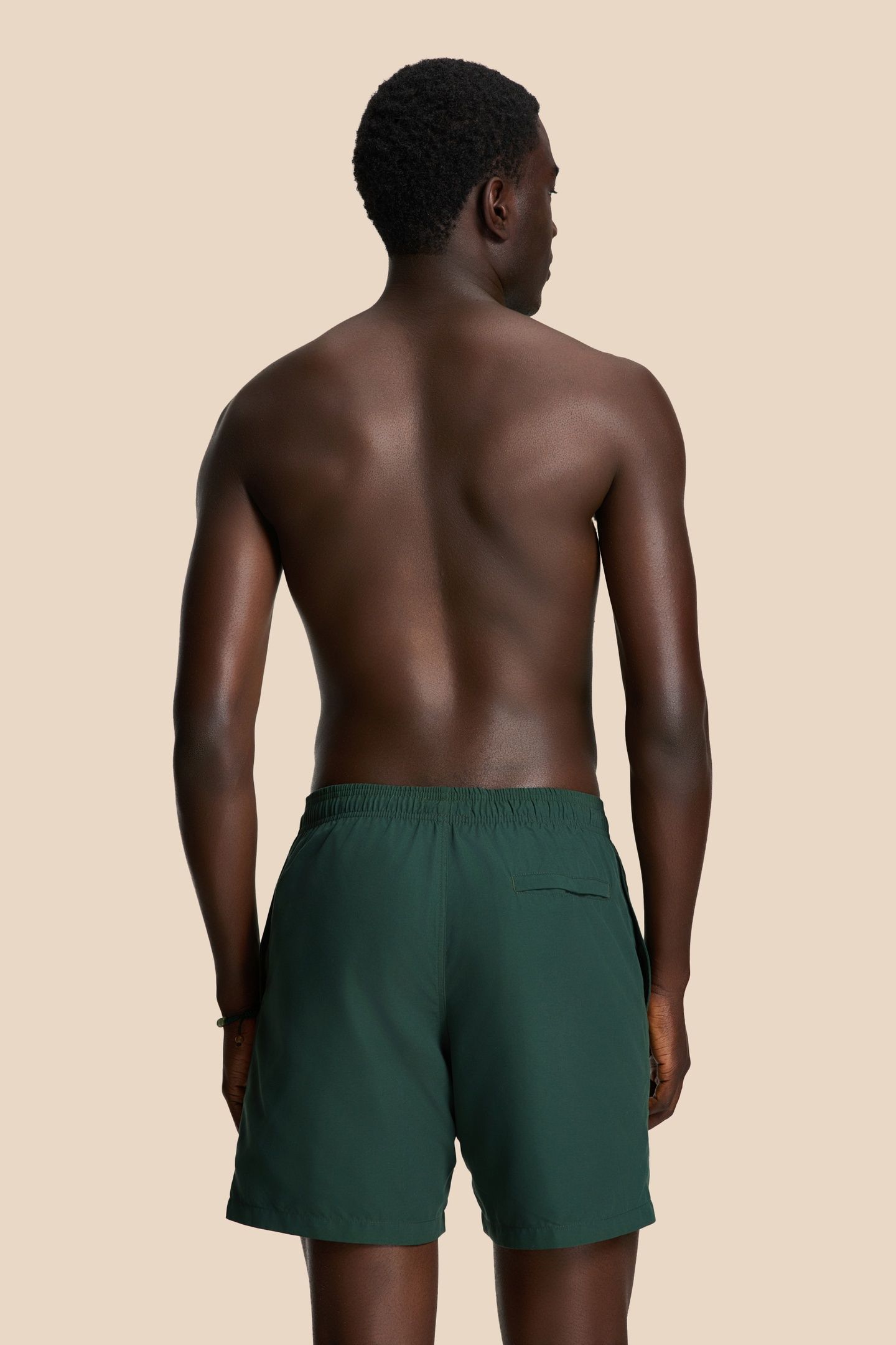 MEN MIKE SWIM SHORTS 7 INCH SOLID GREEN LEAF 3