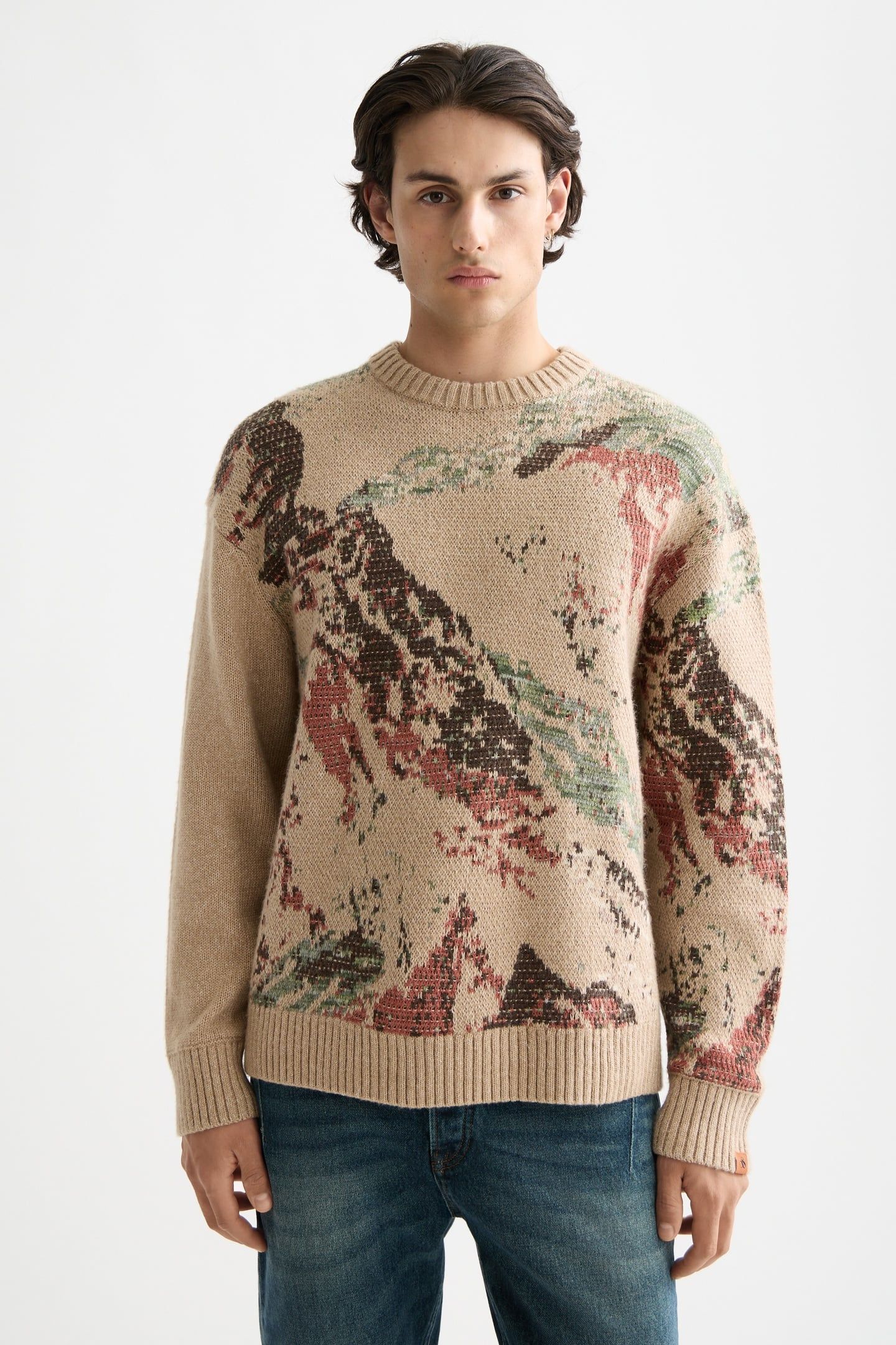MOUNTAIN LOOSE FIT PULLOVER MOUNTAIN TANNIN AOP 1
