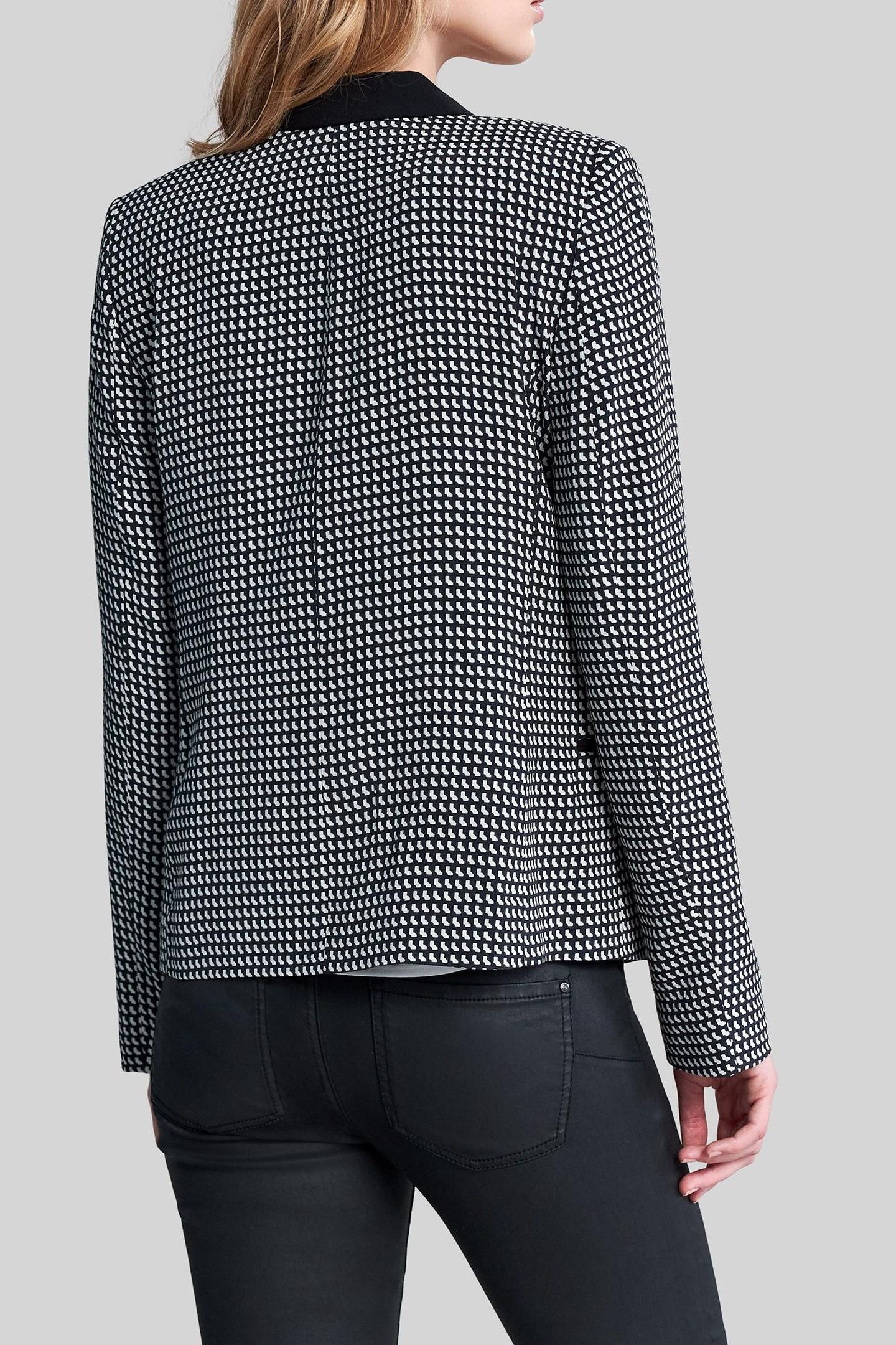 BLACK LENZING™ ECOVERO™ KNIT GRAPHIC SUIT JACKET 4