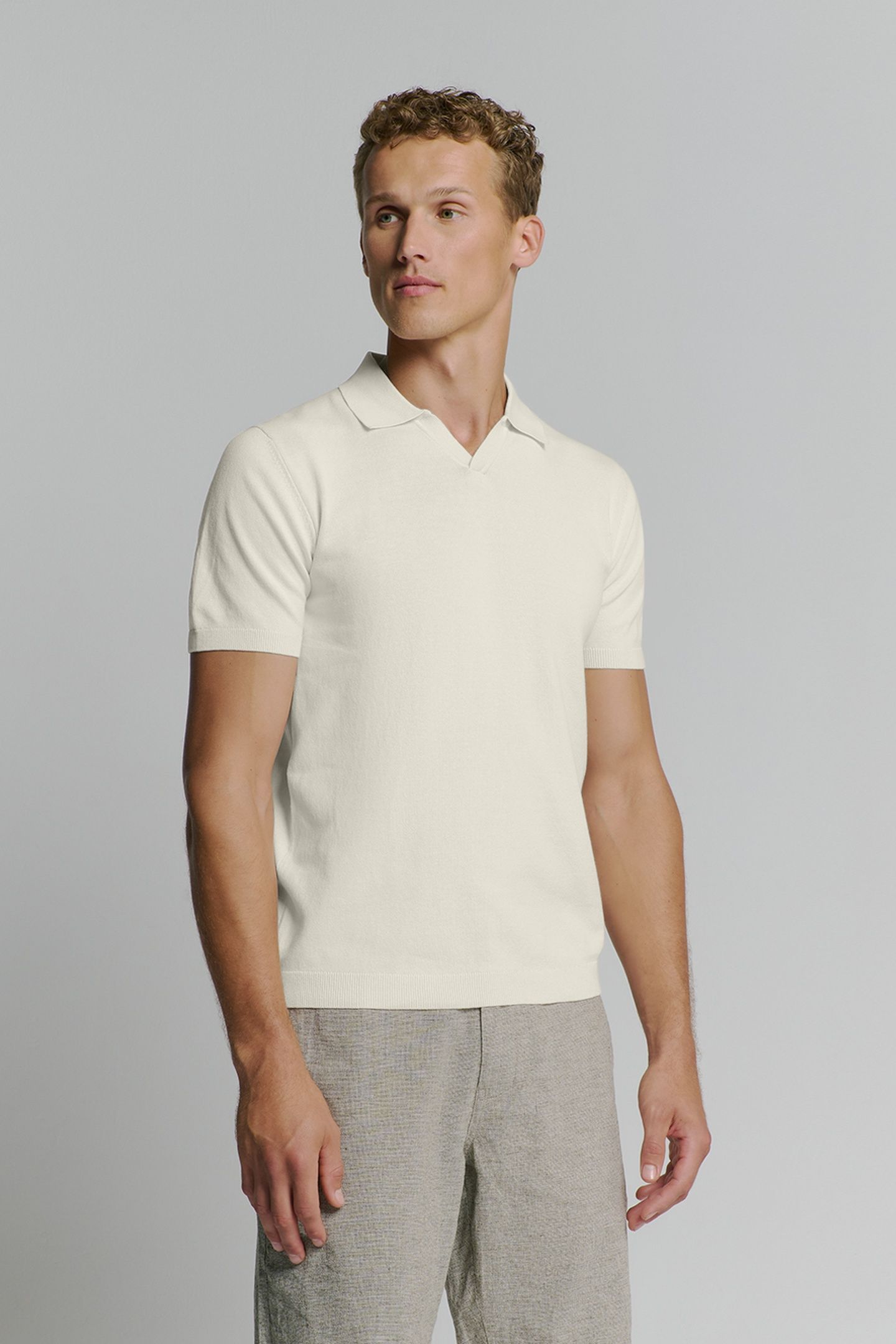 PULLOVER SHORT SLEEVE POLO V SOLID OFFWHITE 3
