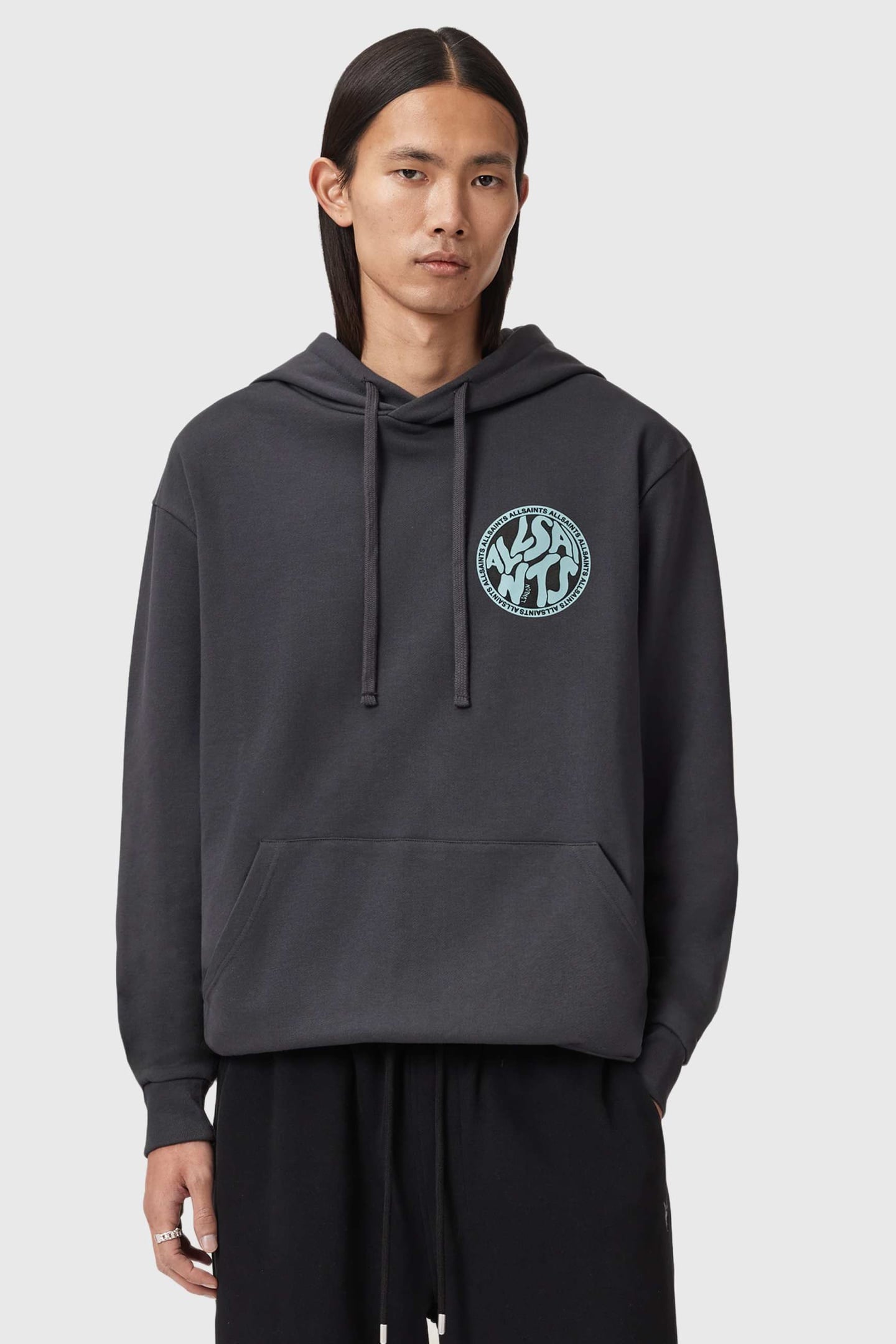 DISTORTION OTH HOODY WASHED BLACK/BLUE 2