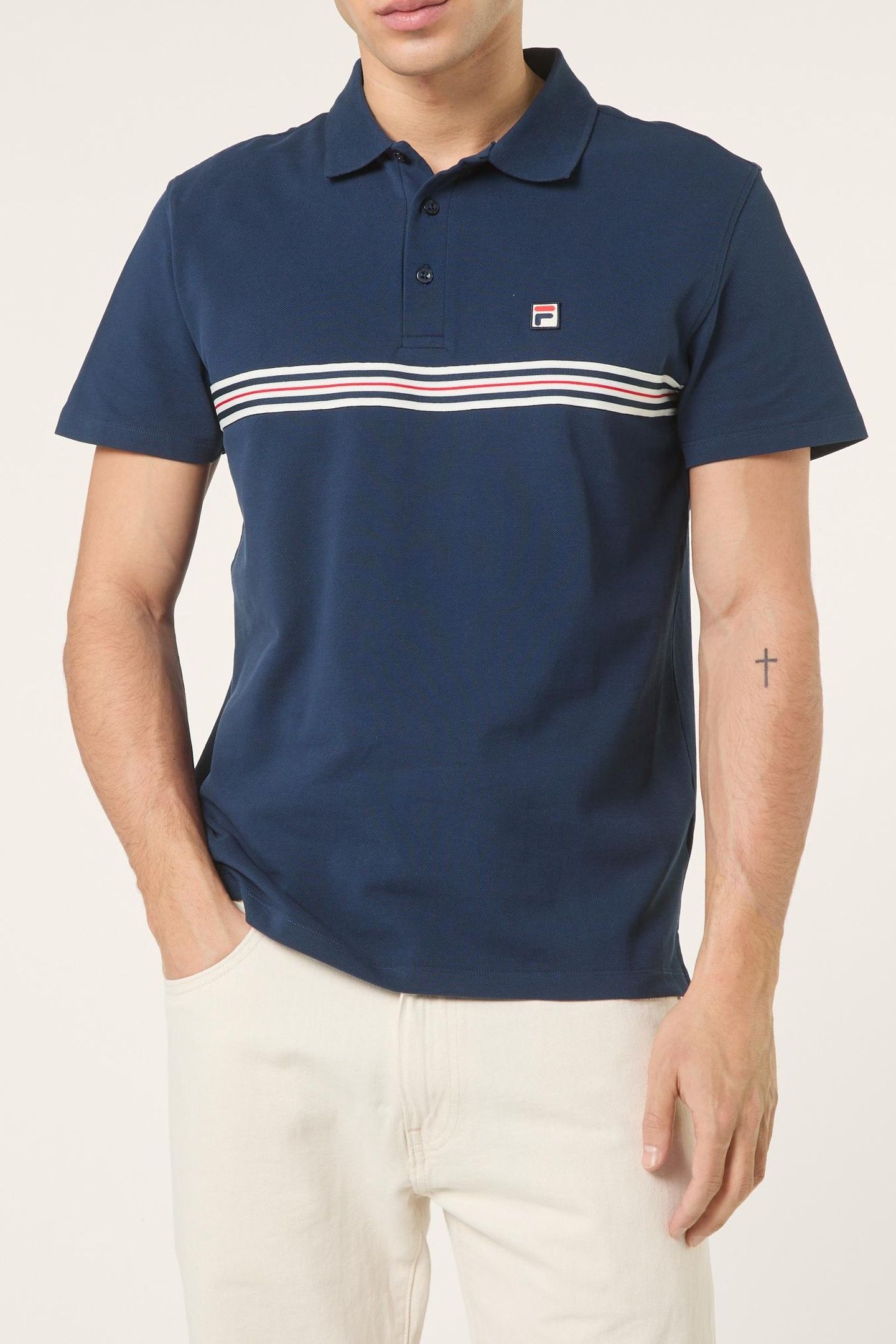 DIECIMO REGULAR HERITAGE TAPE POLO SHIRT BLACK IRIS 1