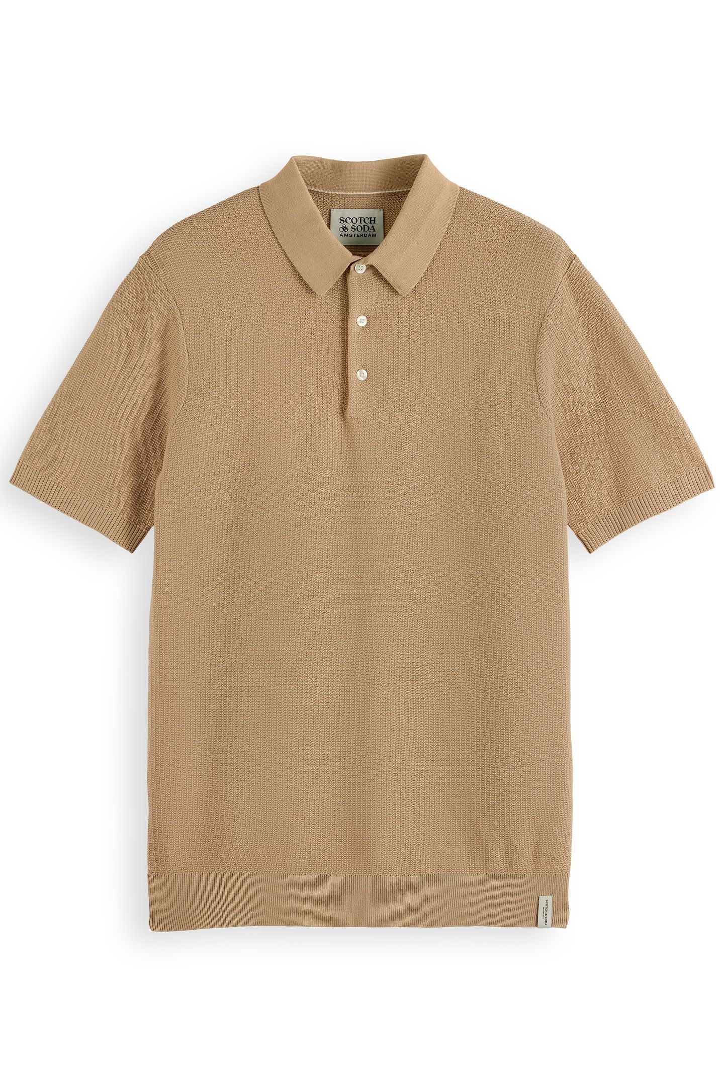 STRUCTURED KNITTED POLO SOFT CAMEL 4