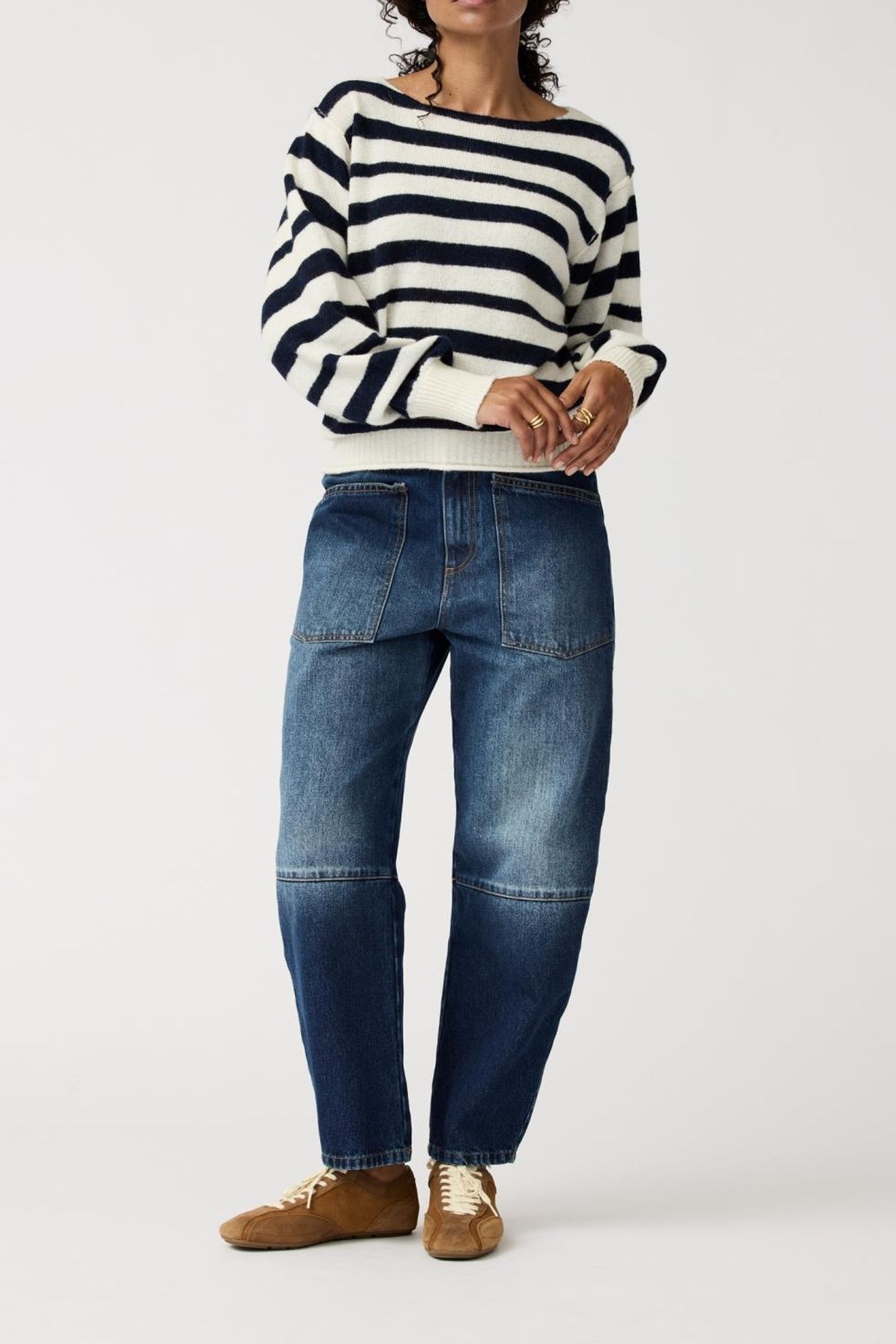 LUPIN PULLOVER ECRU/NAVY 2