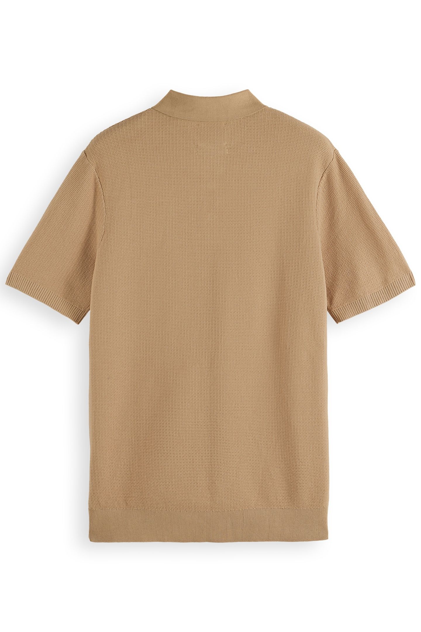 STRUCTURED KNITTED POLO SOFT CAMEL 5
