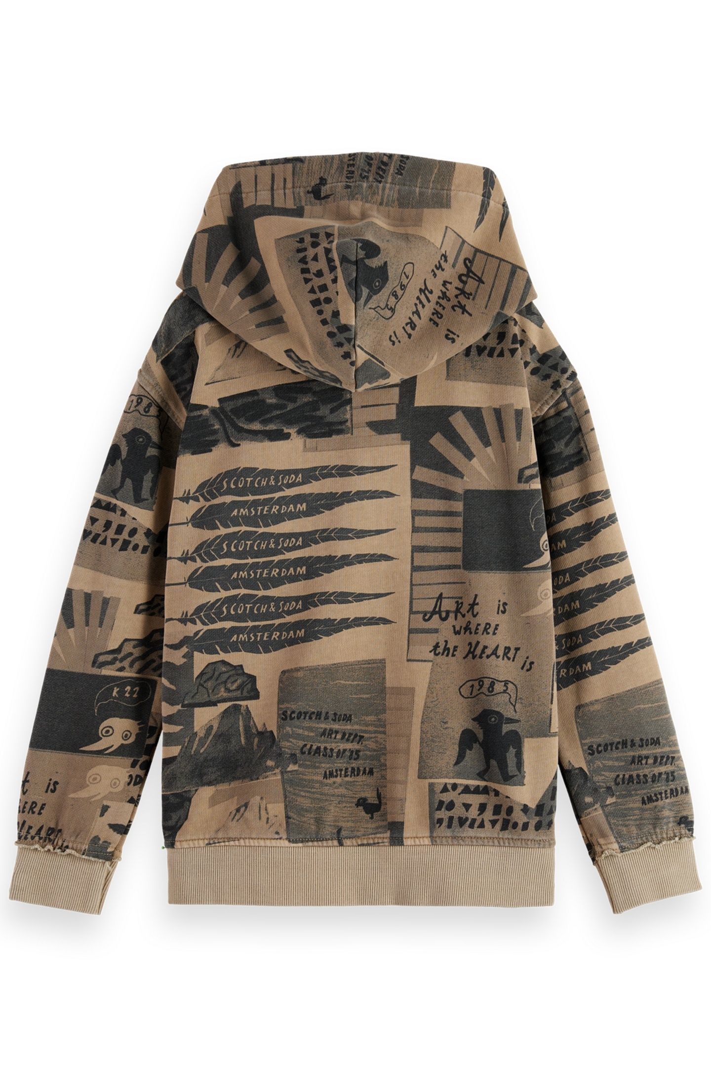 BOY RELAXED-FIT ALL-OVER PRINTED ZIP-THROUGH HOODIE ART DEPT 2