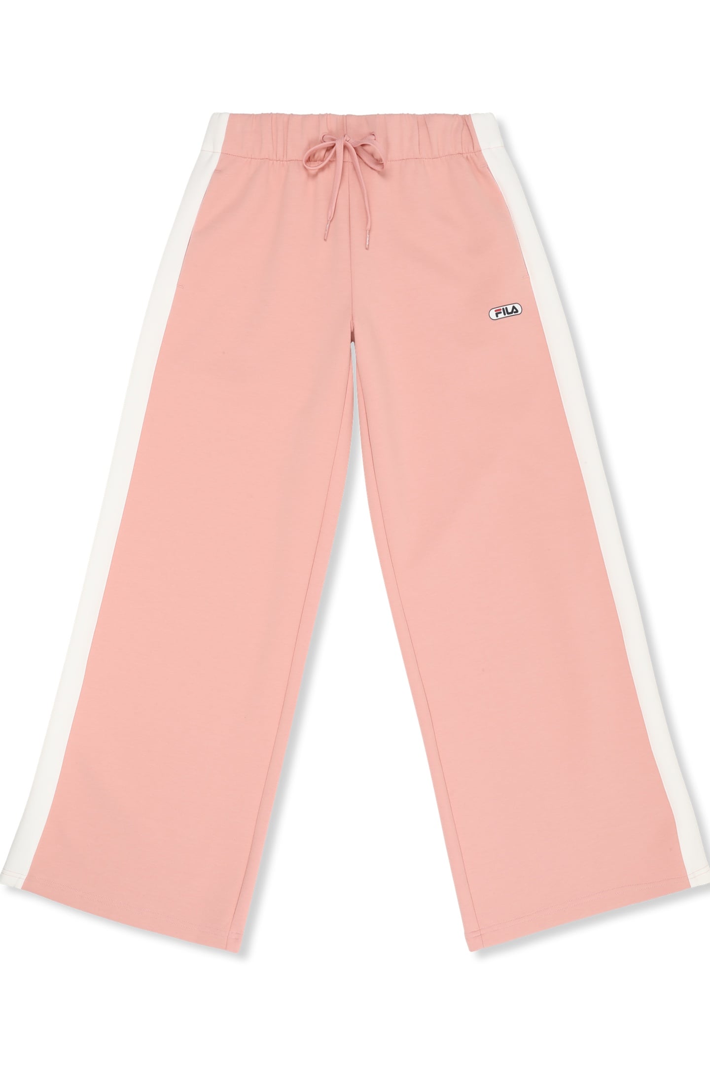 LECORE WIDE CONTRAST PANEL SCUBA TRACK PANTS MELLOW ROSE-EGR 1