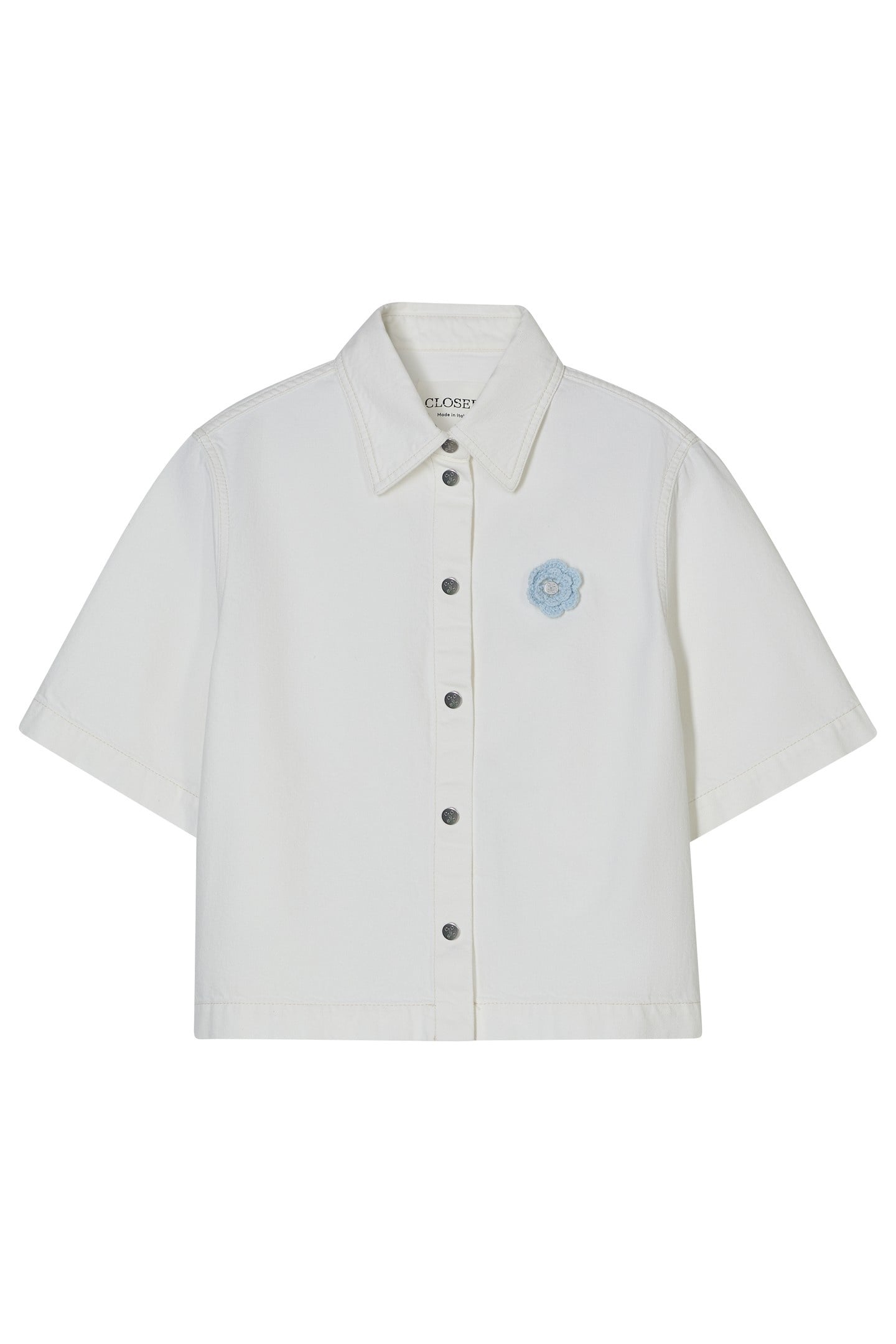 SHORT SLEEVE DENIM SHIRT ECRU 4