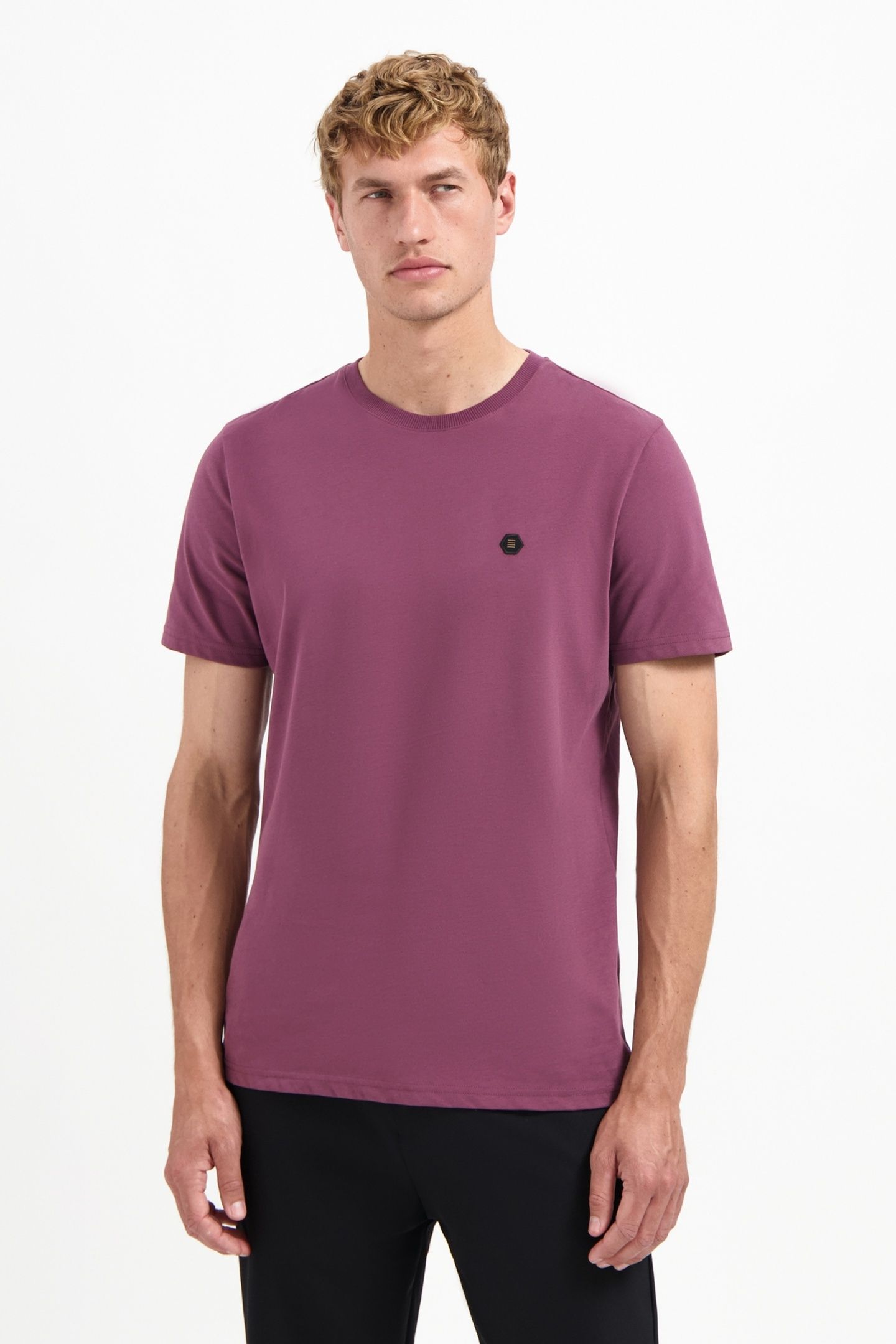 T-SHIRT CREWNECK PEACHED DARK WINE 3