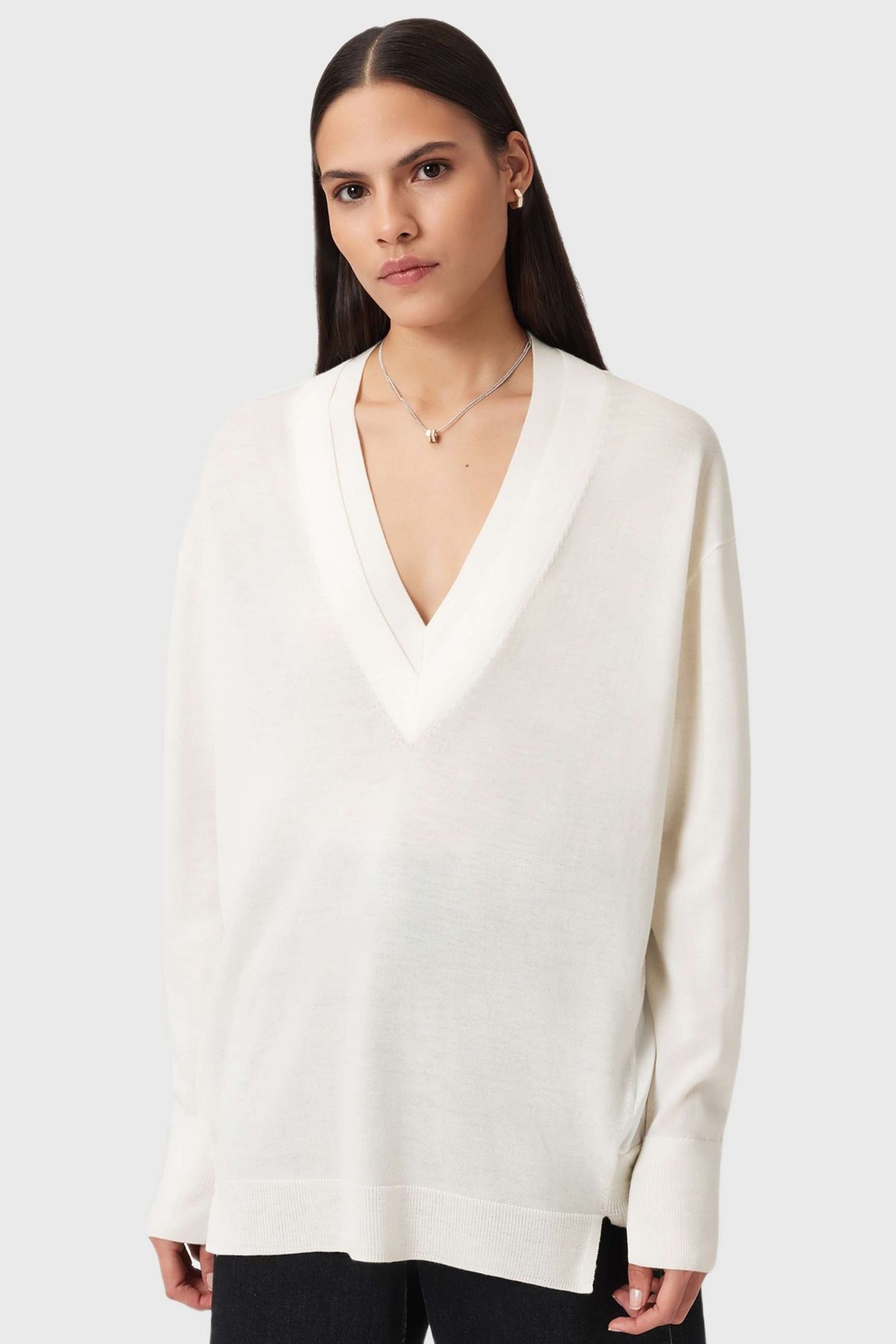 BERN PANEL V NECK CHALK WHITE 3