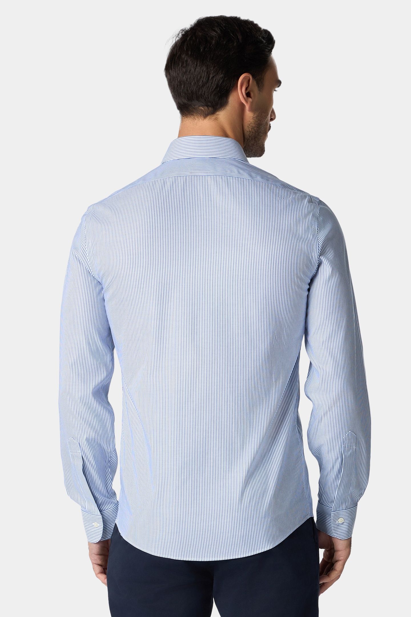 SUPIMA STRETCH SLIM FIT DRESS SHIRT WITH AINSLEY COLLAR BLUE 3