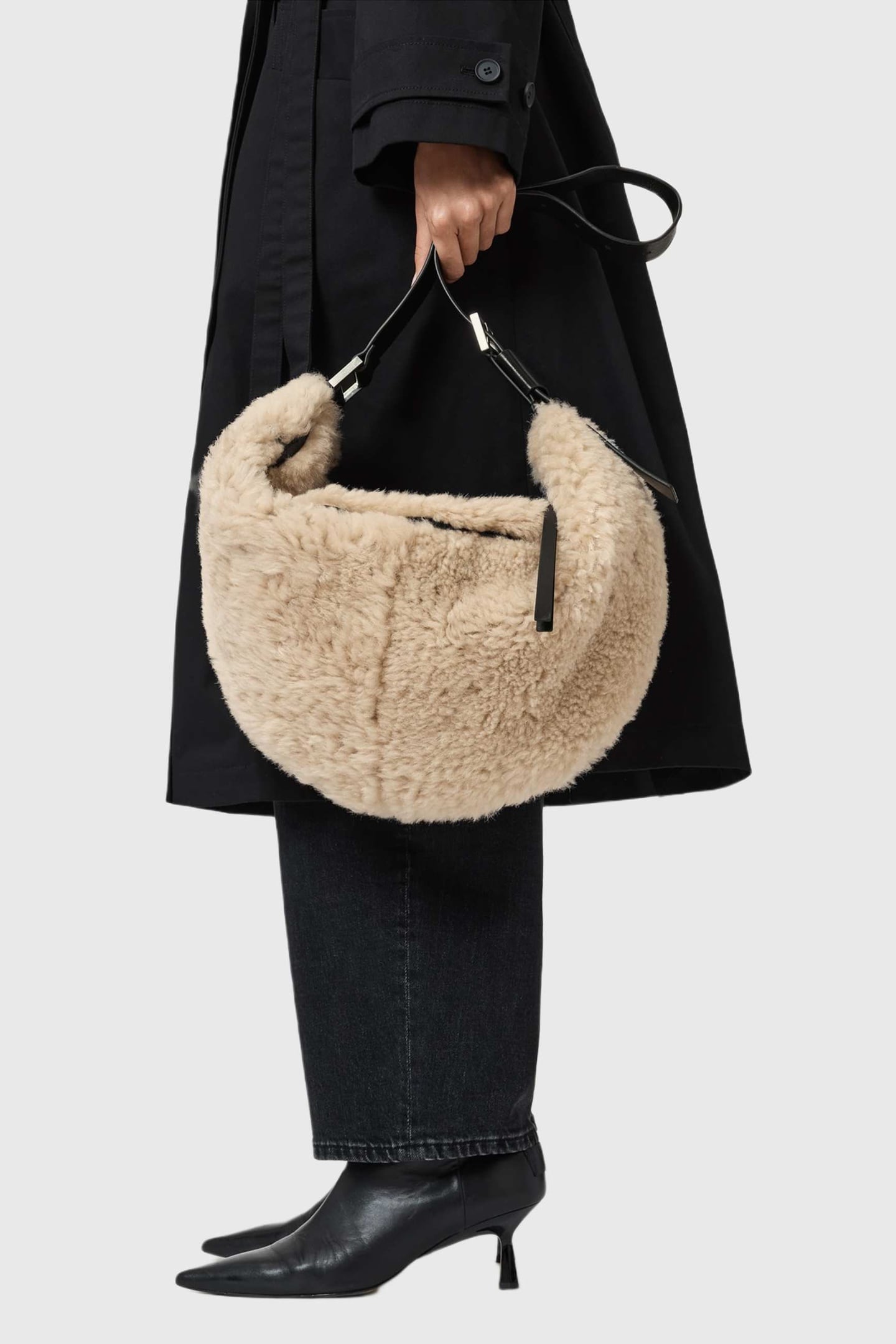 LUNA SHEARLING SHLDR NATURAL/BLACK 1