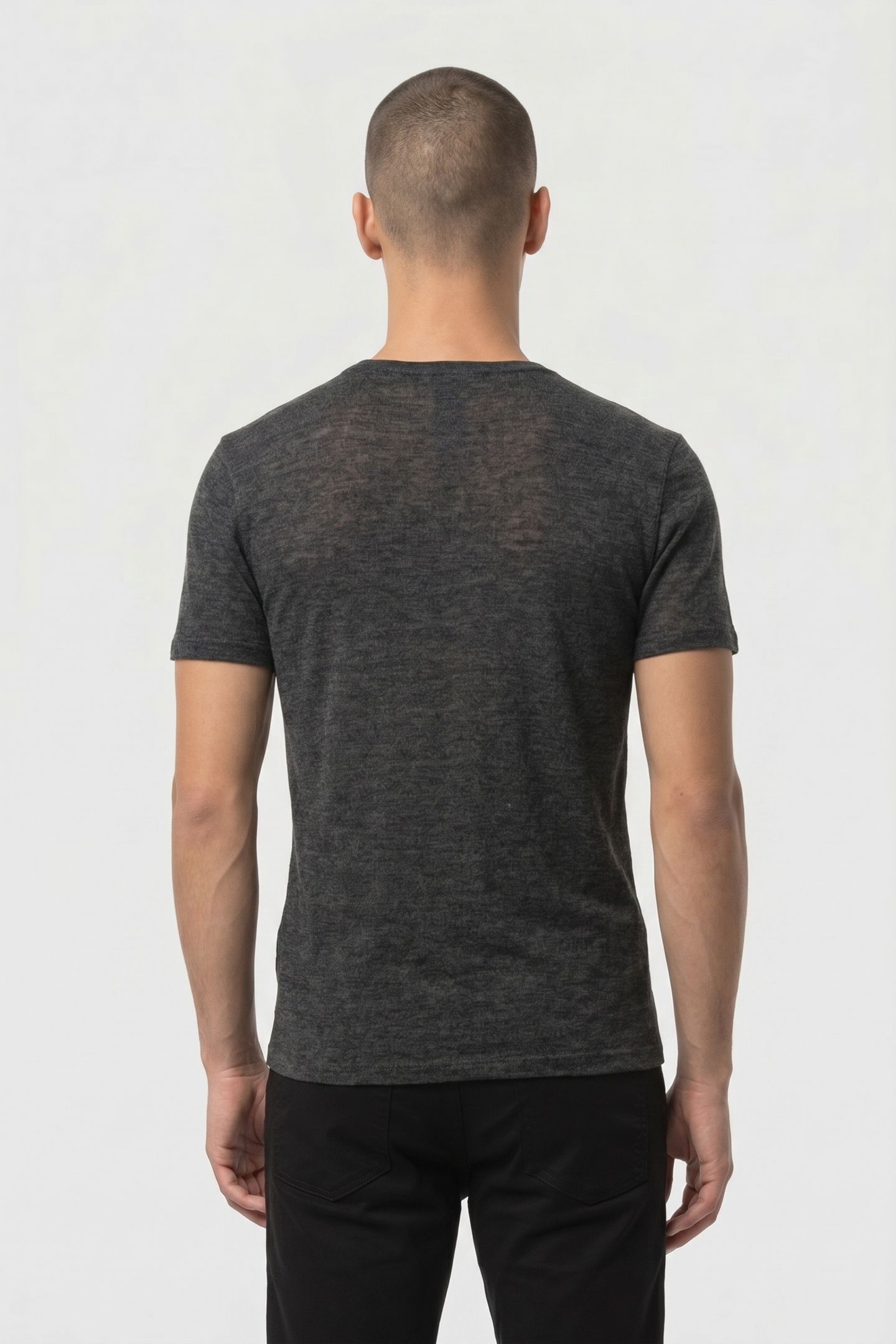 SANTAR REGULAR FIT SS CREW IN VIRGIN WOO CHARCOAL 2