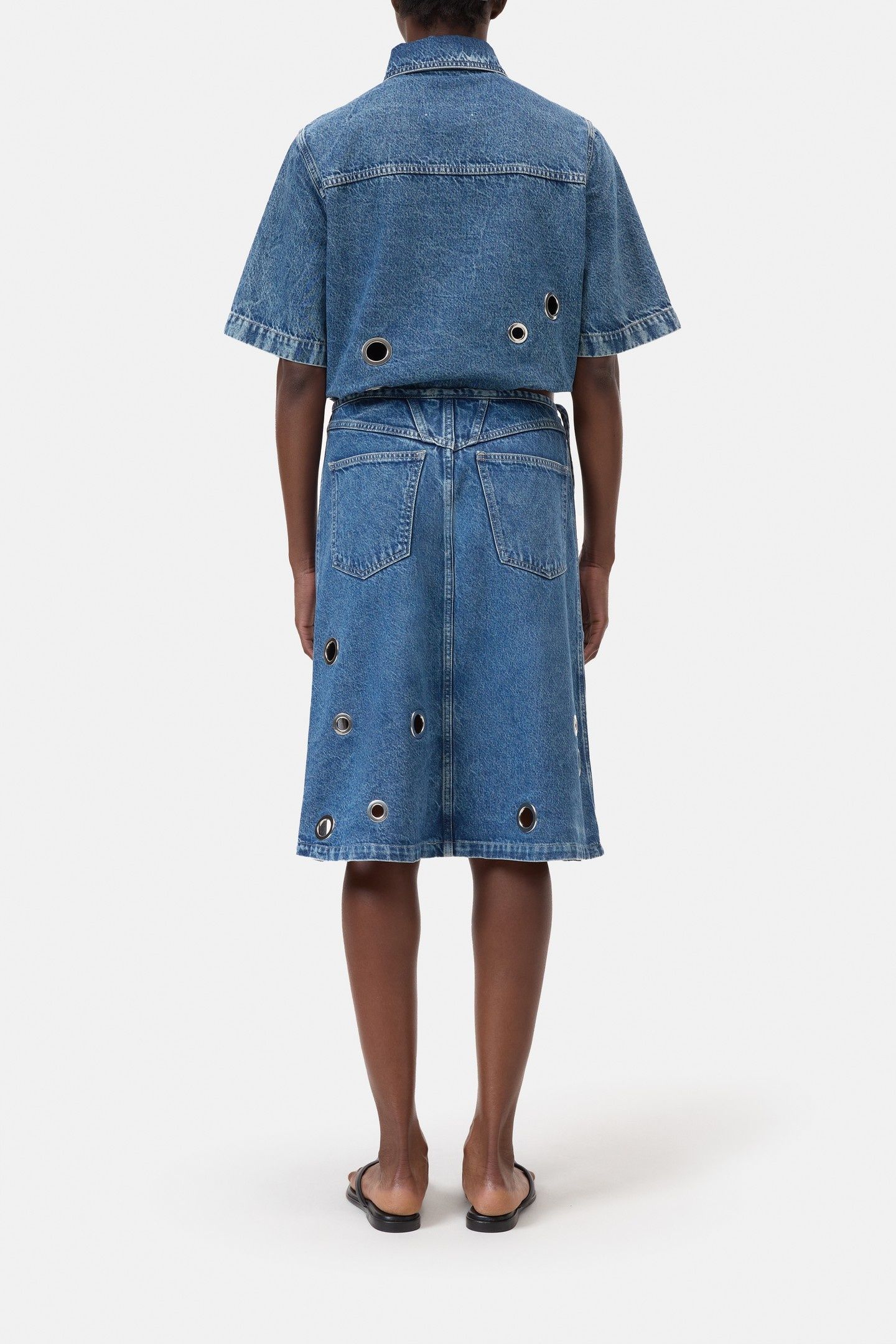 WRAP SKIRT MIDI MID BLUE 2