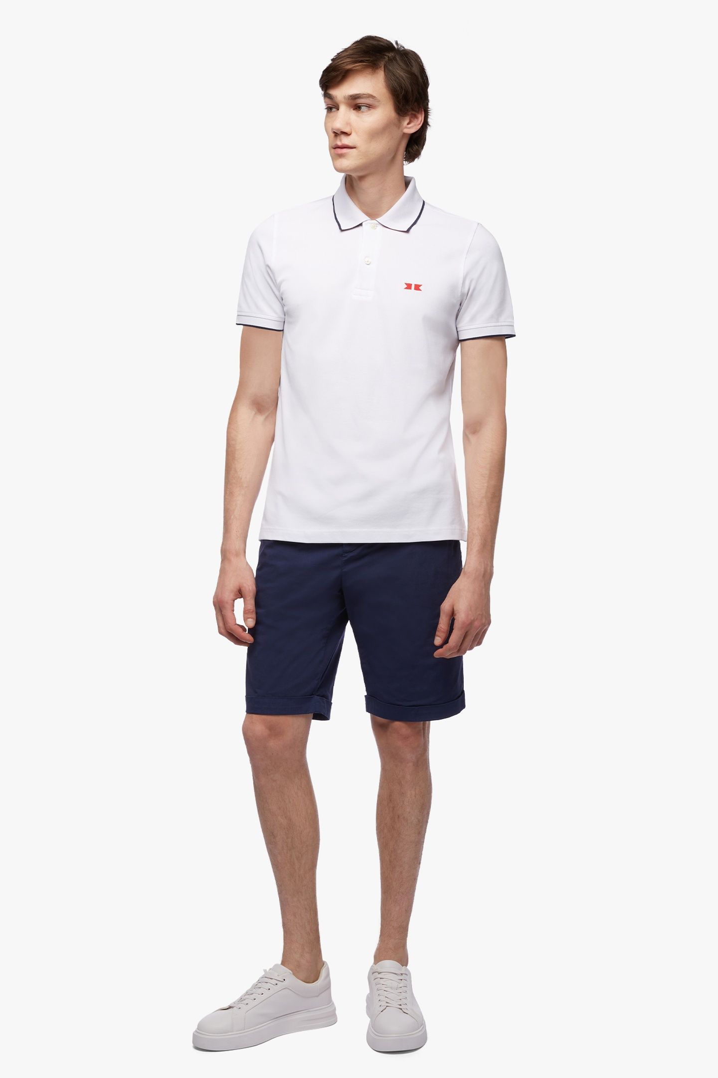 SUPIMA COTTON SLIM-FIT GOLDEN FLEECE TIPPED POLO SHIRT WHITE 2